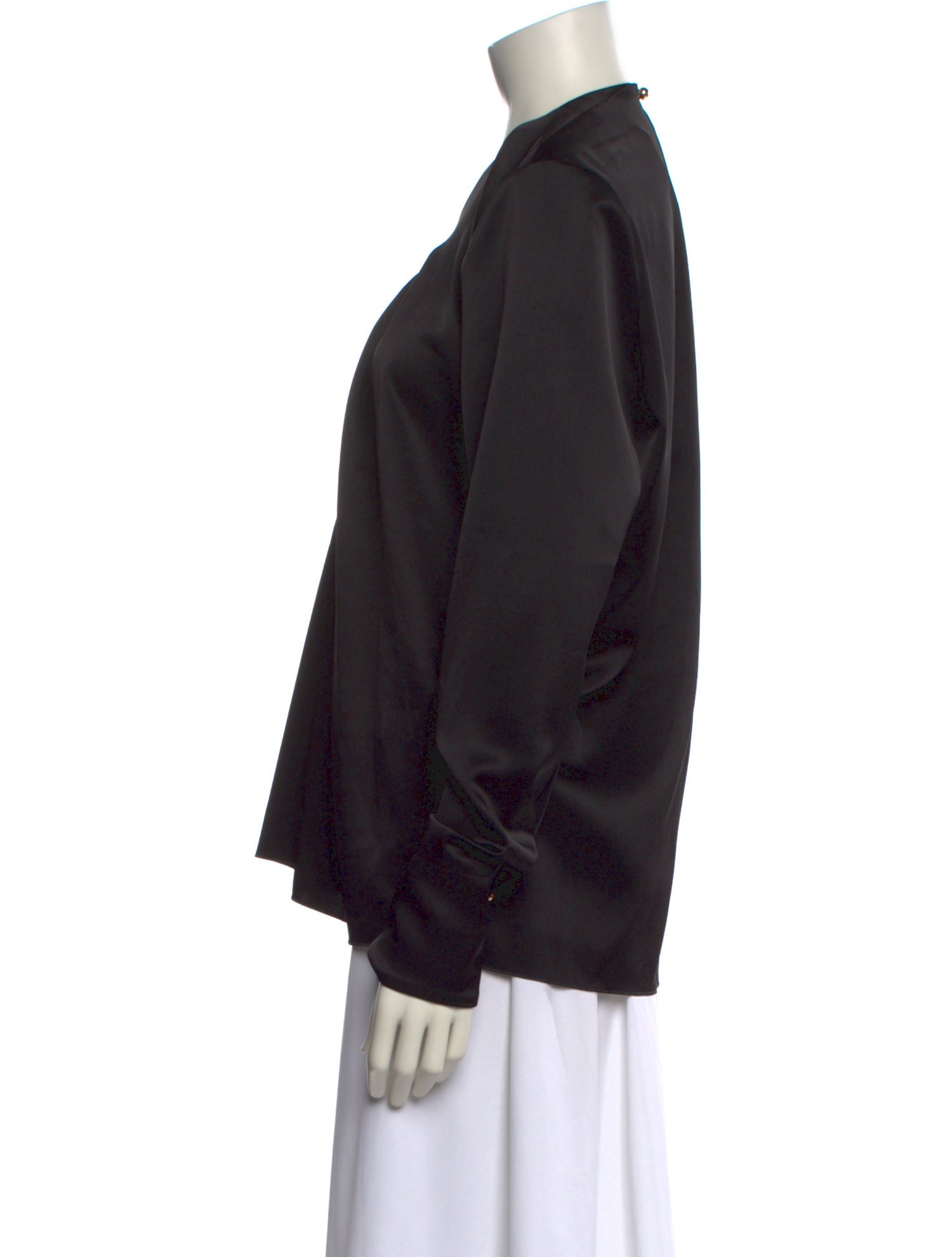 Lanvin V-Neck Long Sleeve Blouse