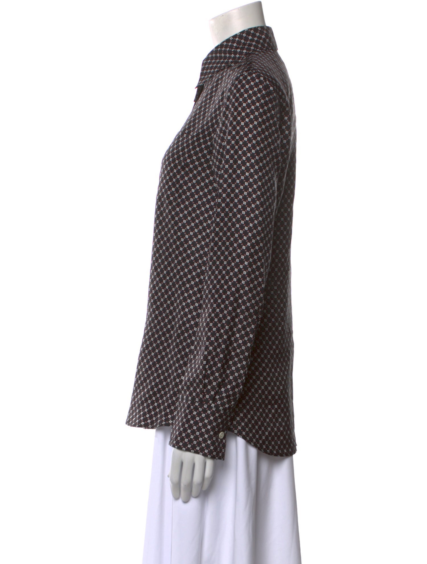 Lanvin Silk Printed Button-Up Top