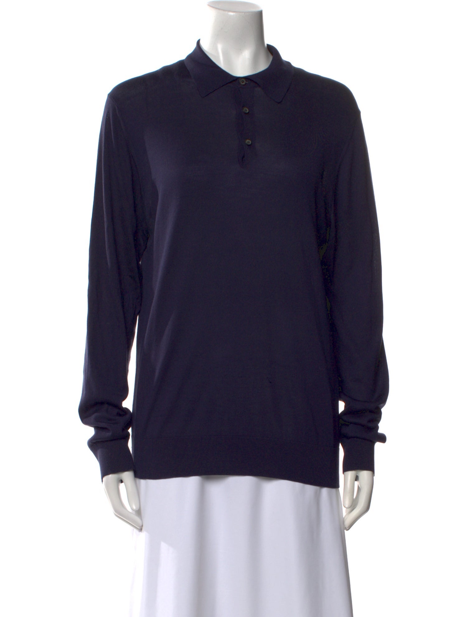 Lanvin Silk Mock Neck Polo