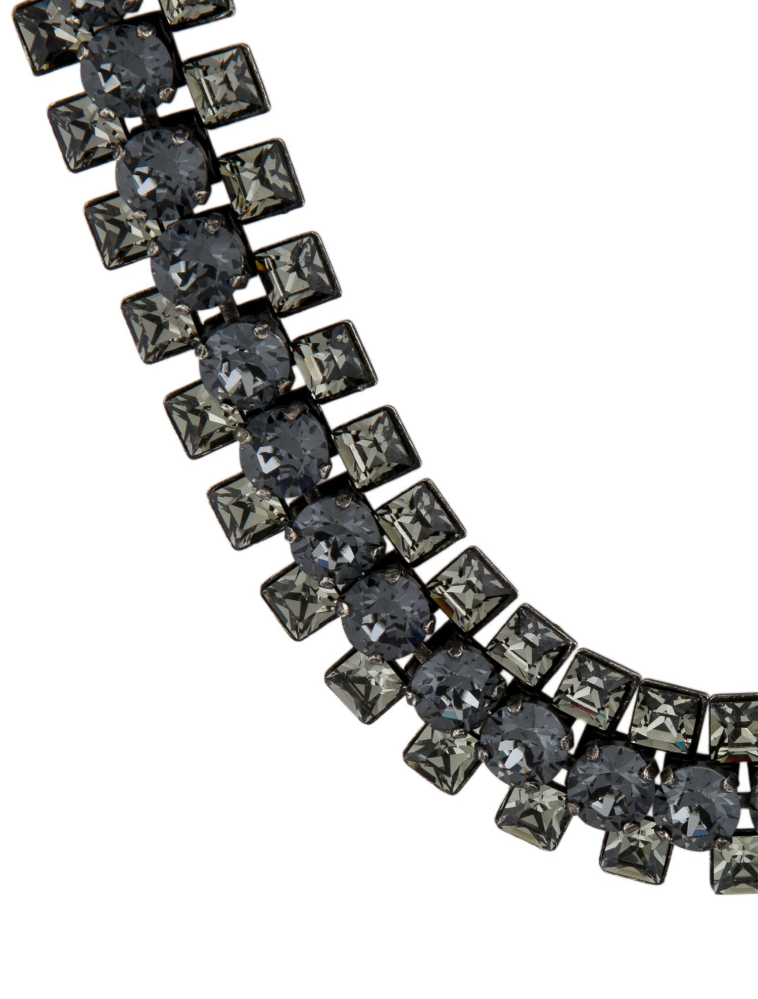 Lanvin Crystal & Ribbon Collar Necklace