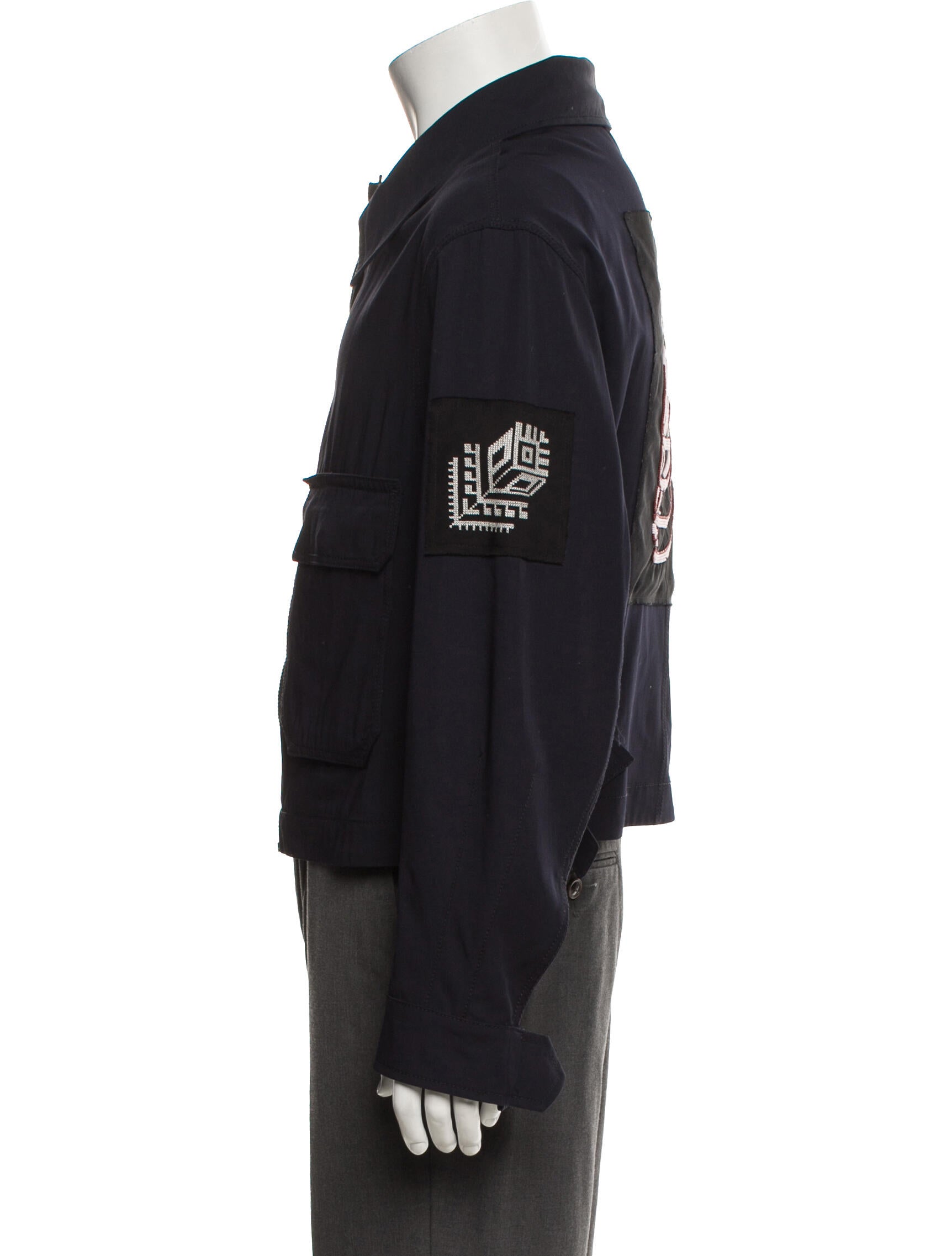 Lanvin Wool Graphic Print Utility Jacket