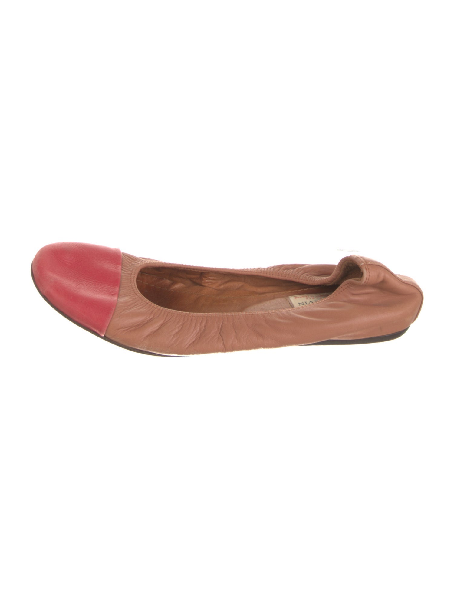 Lanvin Leather Colorblock Pattern Ballet Flats