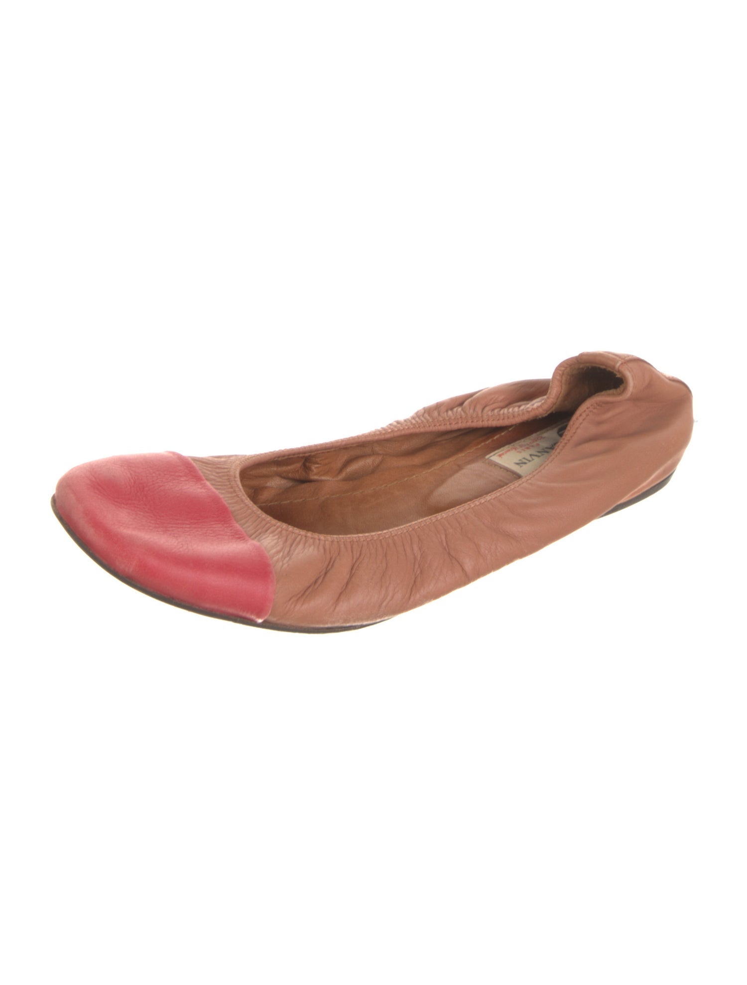 Lanvin Leather Colorblock Pattern Ballet Flats