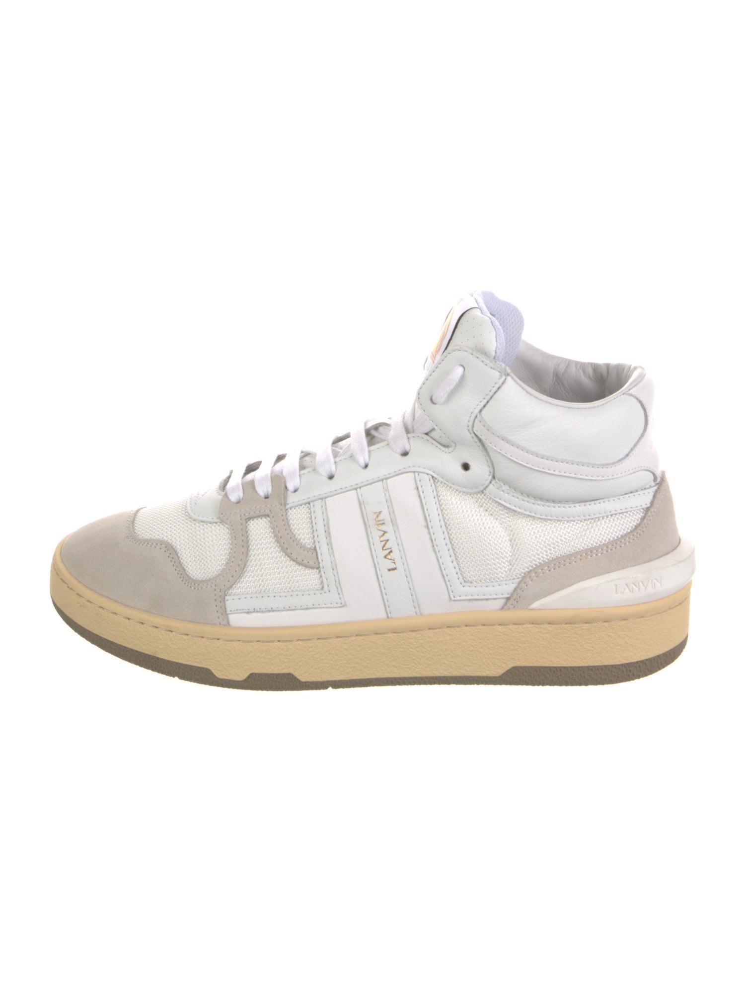 Lanvin Leather Colorblock Pattern Sneakers