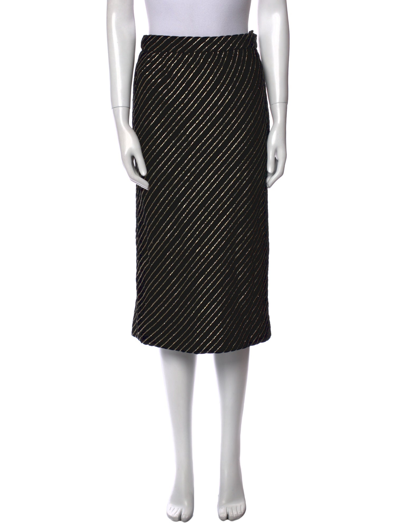 Lanvin Striped Knee-Length Skirt