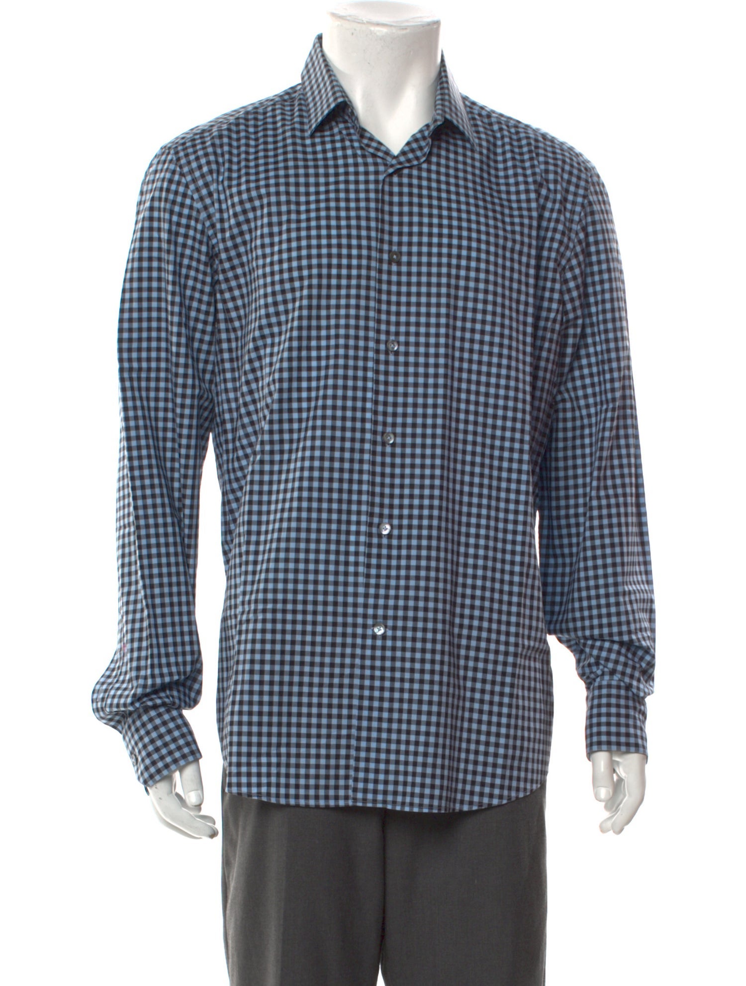 Lanvin Plaid Print Long Sleeve Shirt