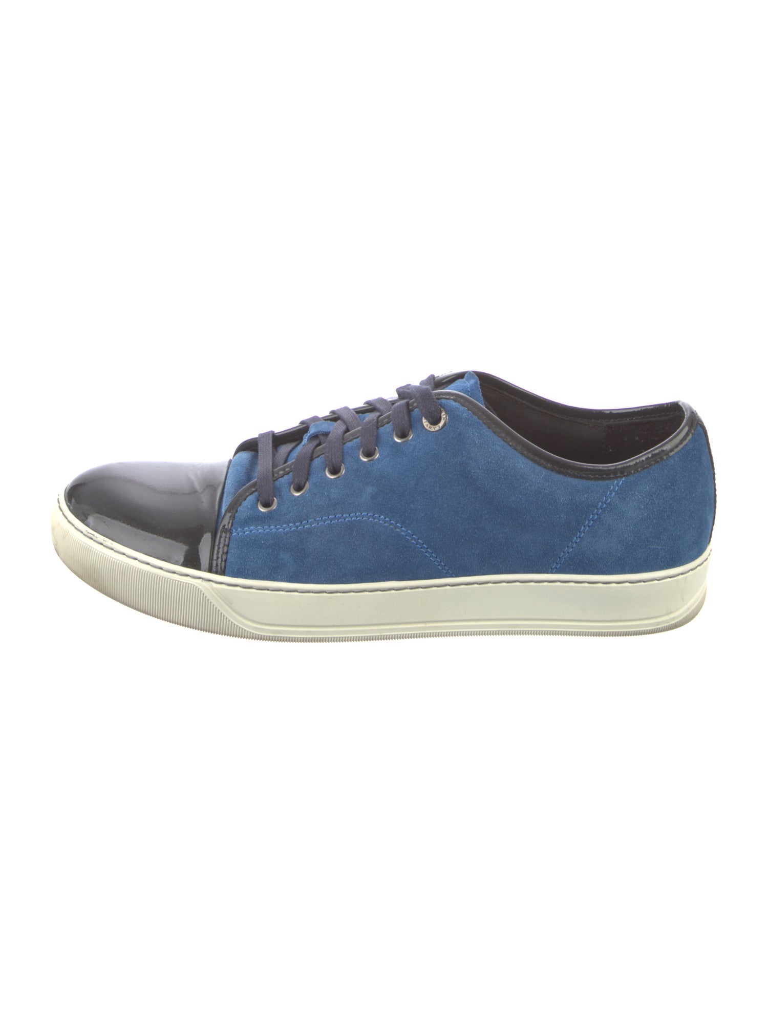 Lanvin Suede Colorblock Pattern Sneakers