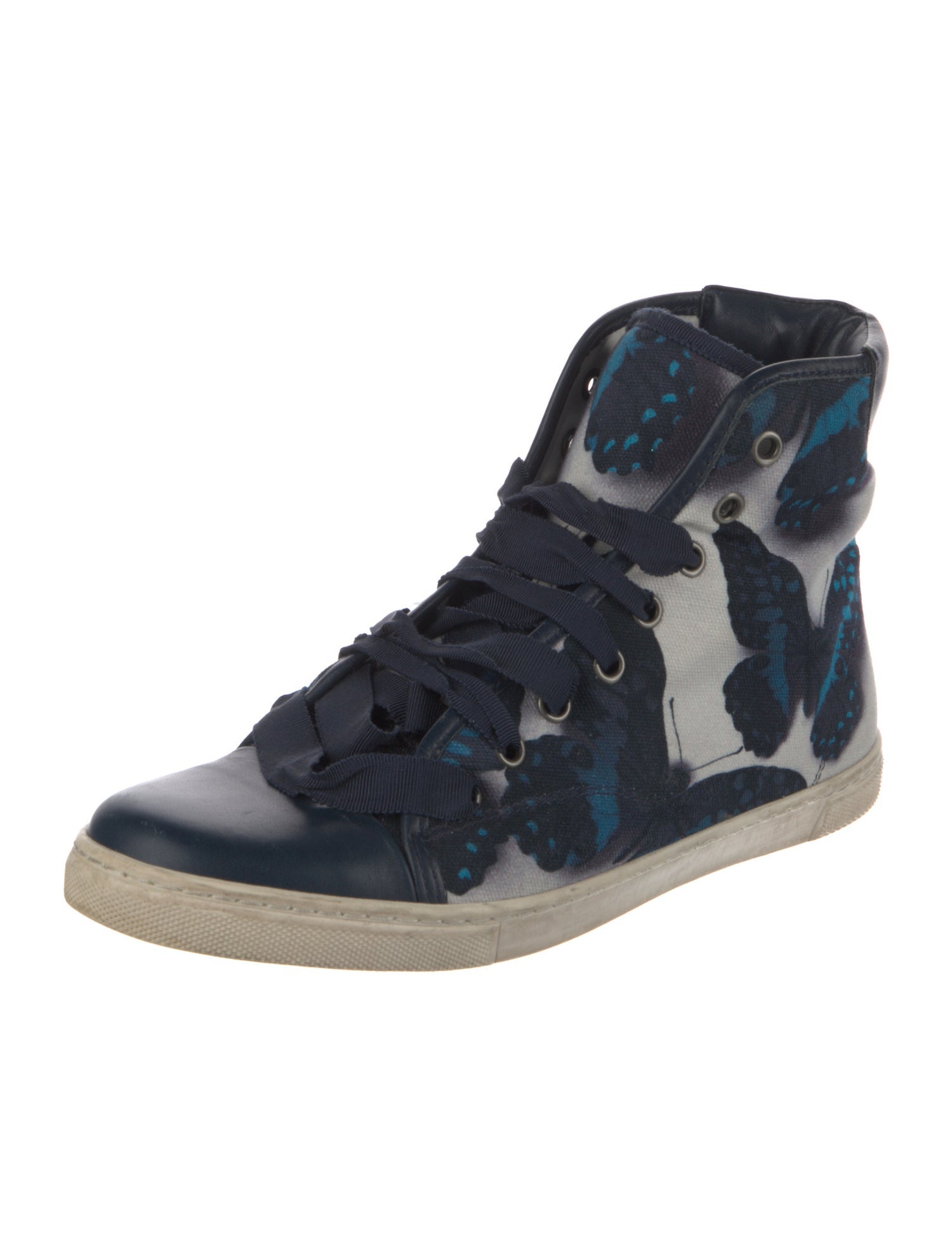 Lanvin Canvas Printed Wedge Sneakers
