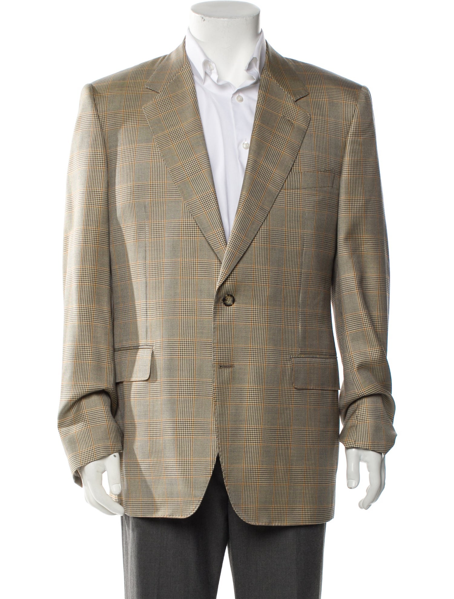 Lanvin Wool Plaid Print Blazer