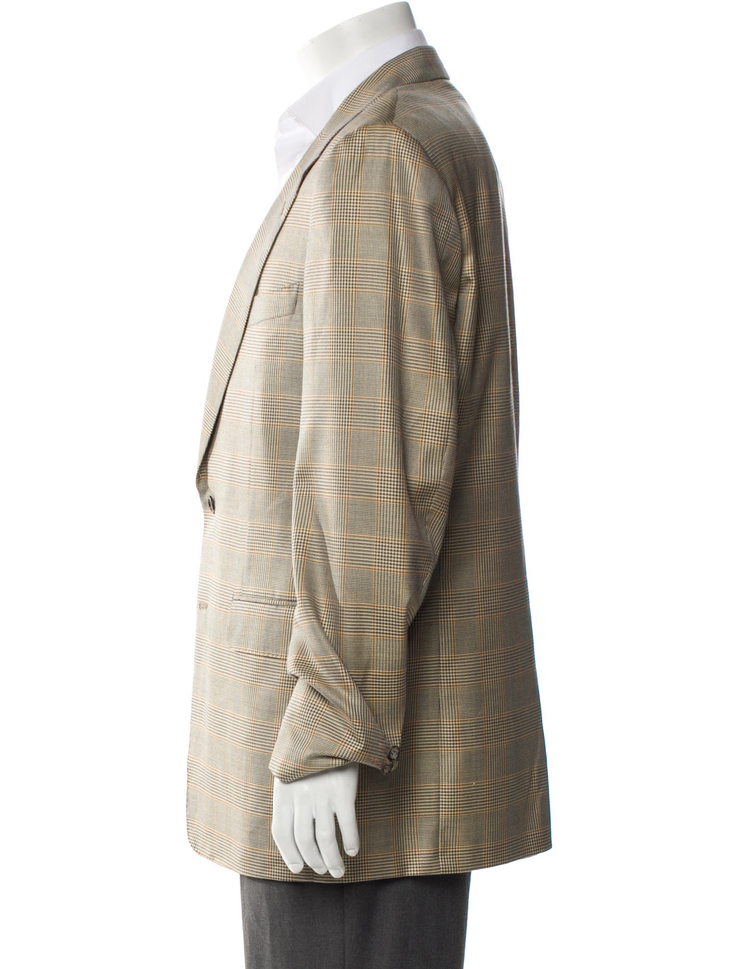 Lanvin Wool Plaid Print Blazer