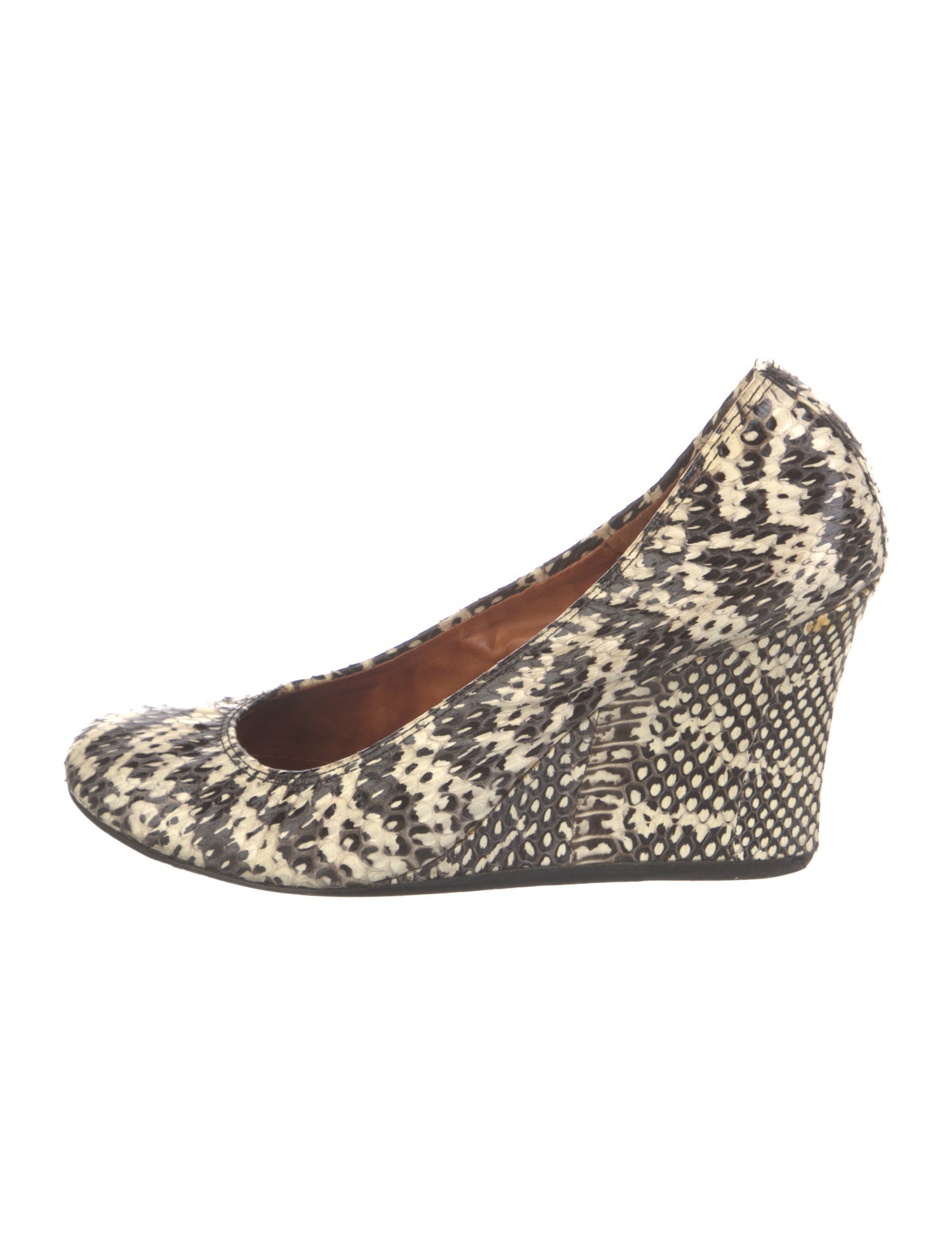 Lanvin Python Animal Print Pumps