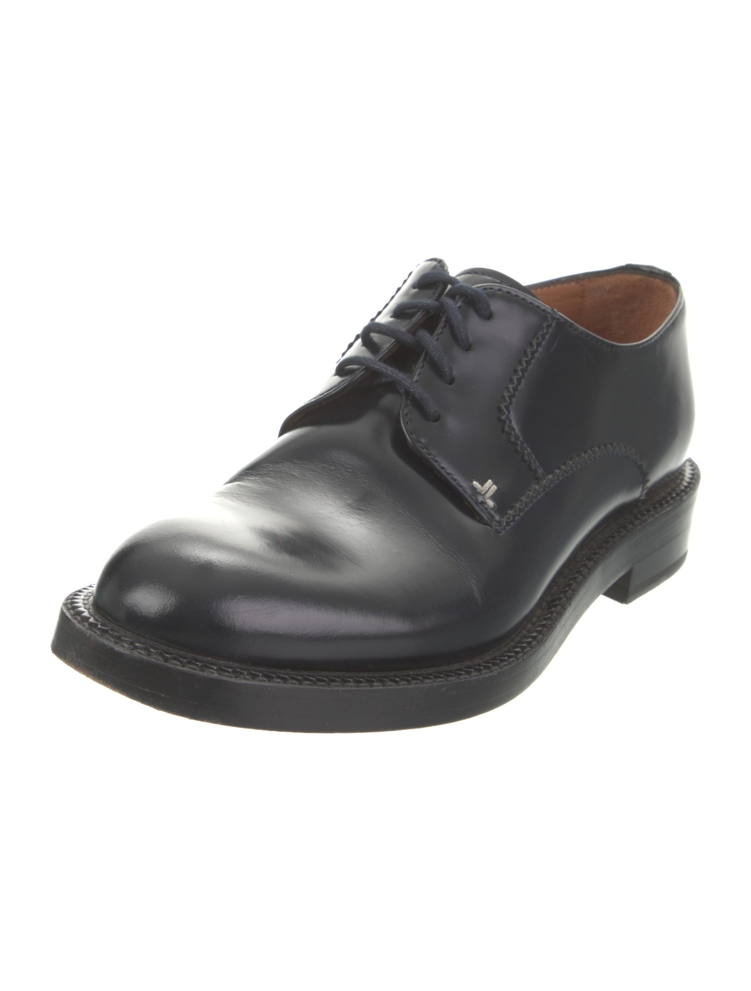 Lanvin Leather Grosgrain Trim Oxfords