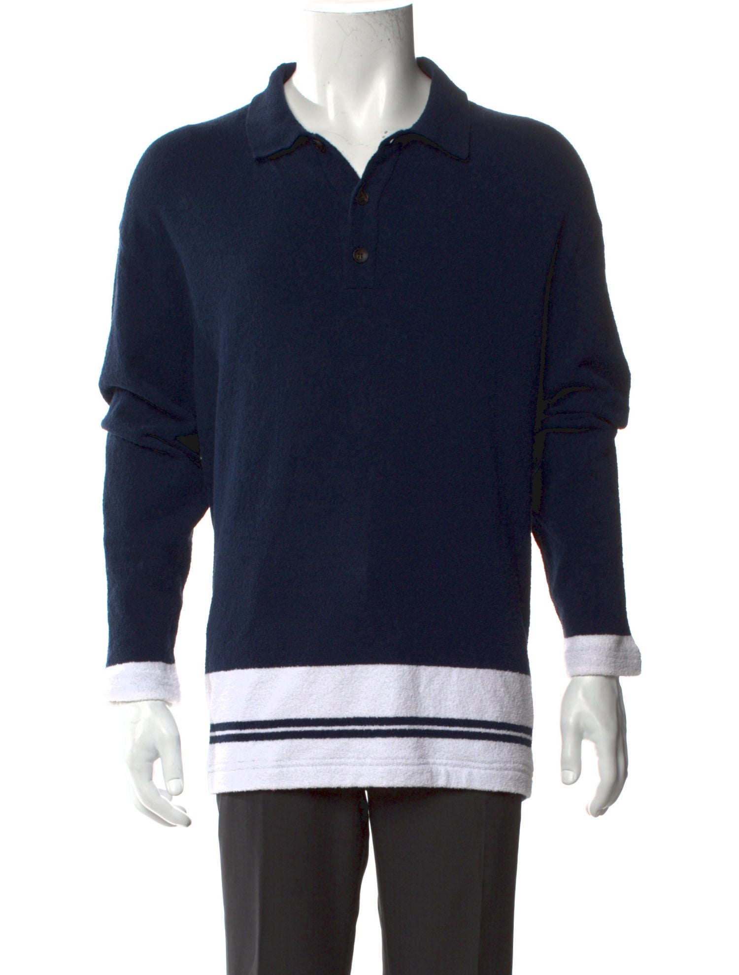 Lanvin Crew Neck Long Sleeve Polo Sweater