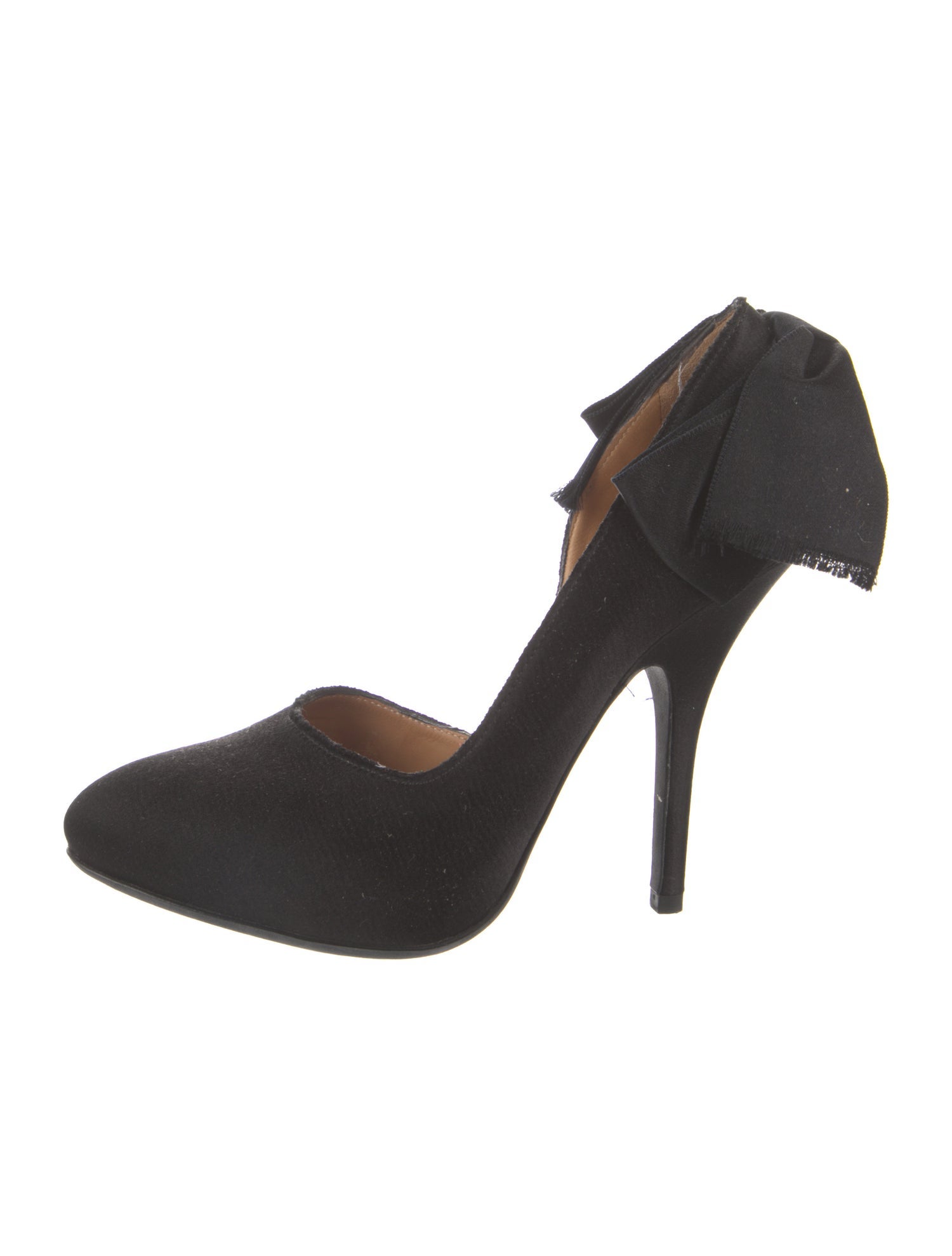 Lanvin Satin Bow Accents D'Orsay Pumps
