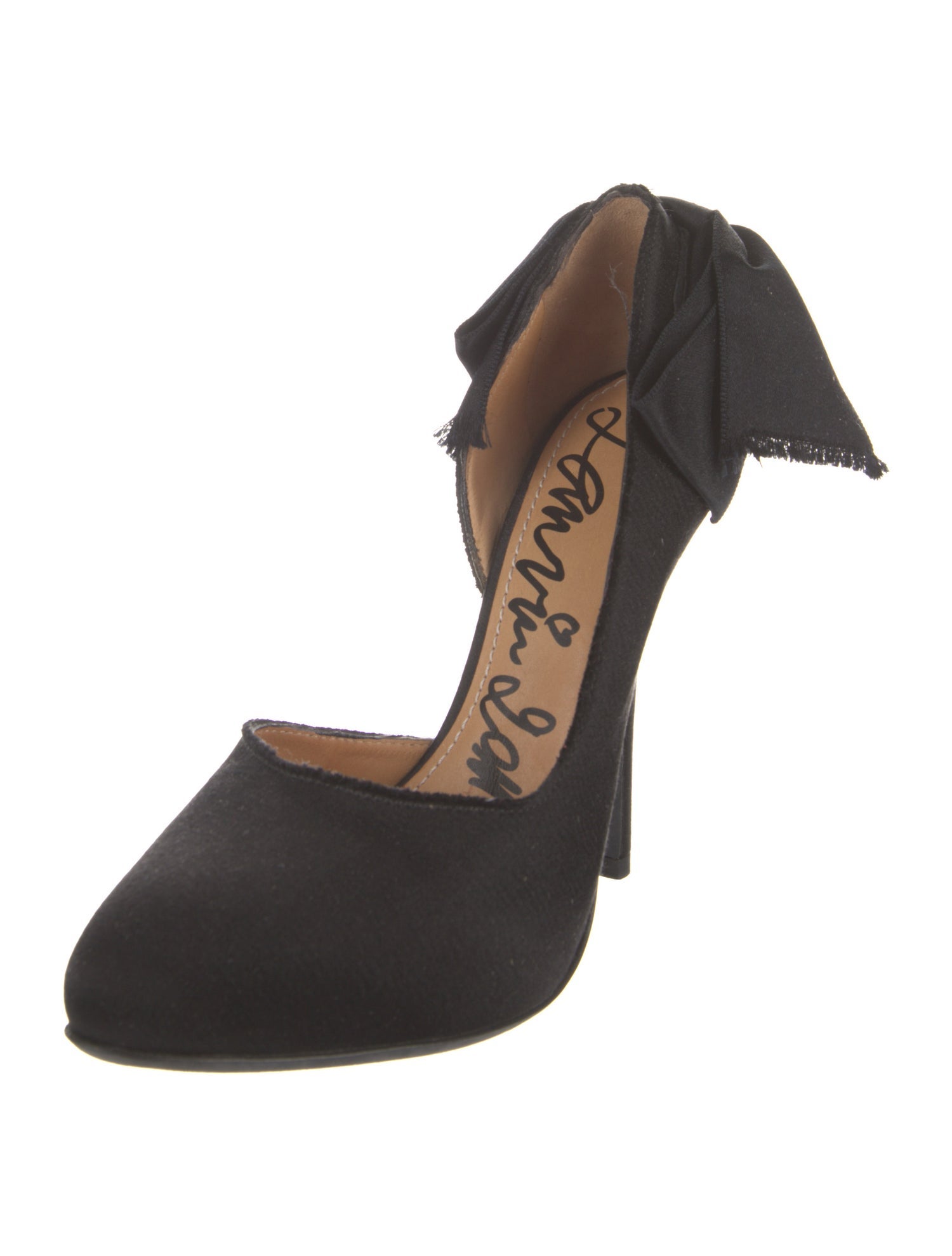 Lanvin Satin Bow Accents D'Orsay Pumps