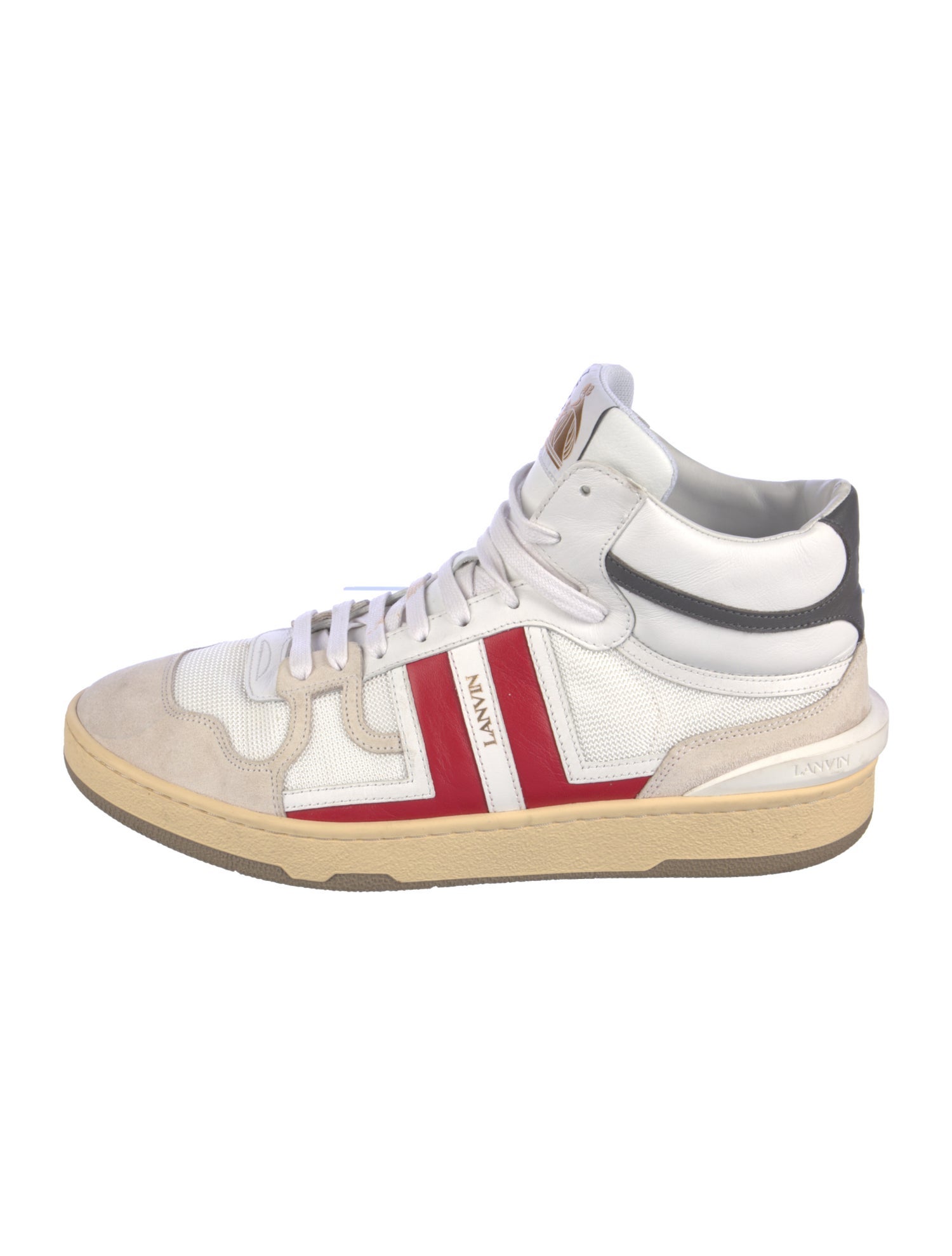 Lanvin Leather Colorblock Pattern Sneakers