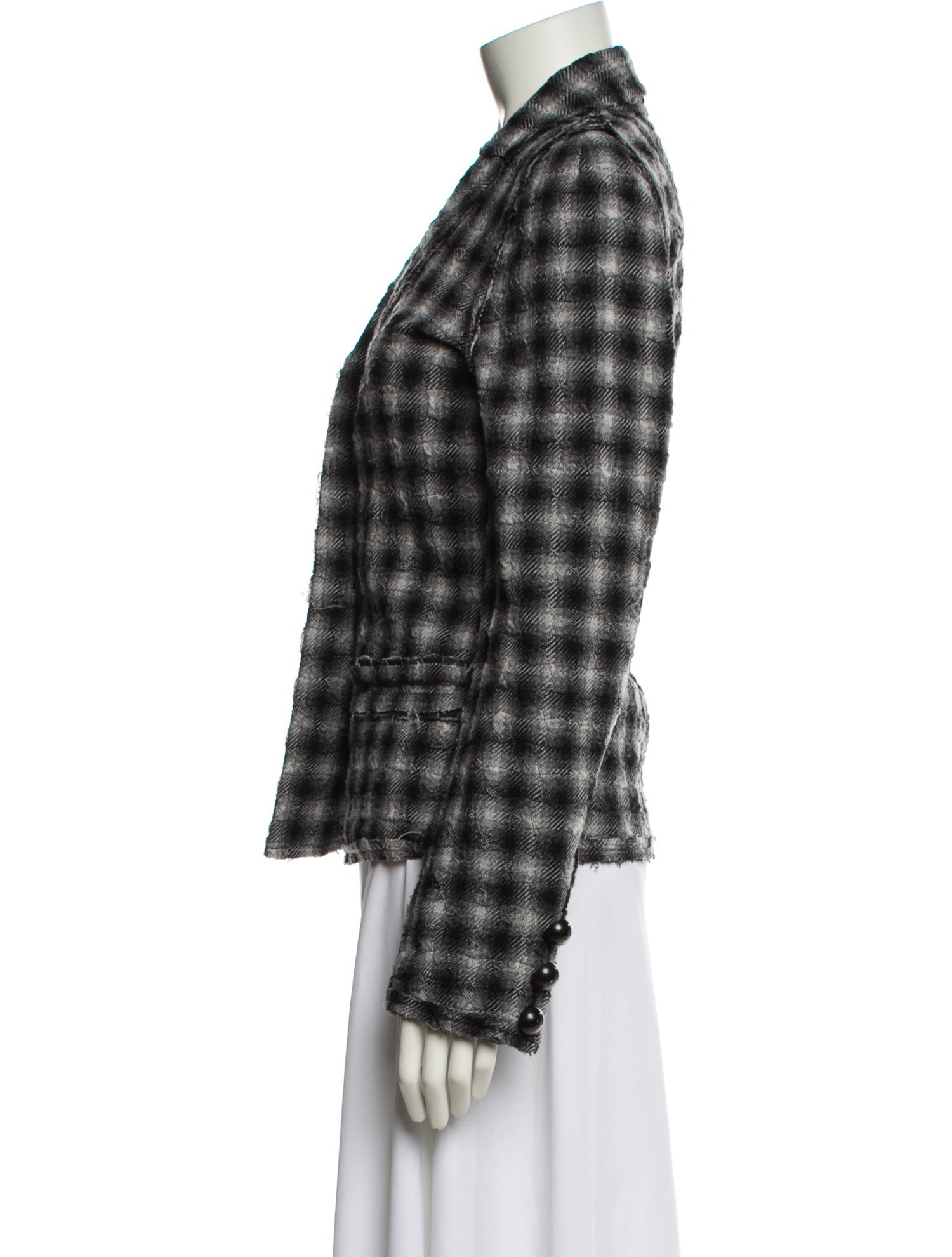 Lanvin Wool Plaid Print Blazer