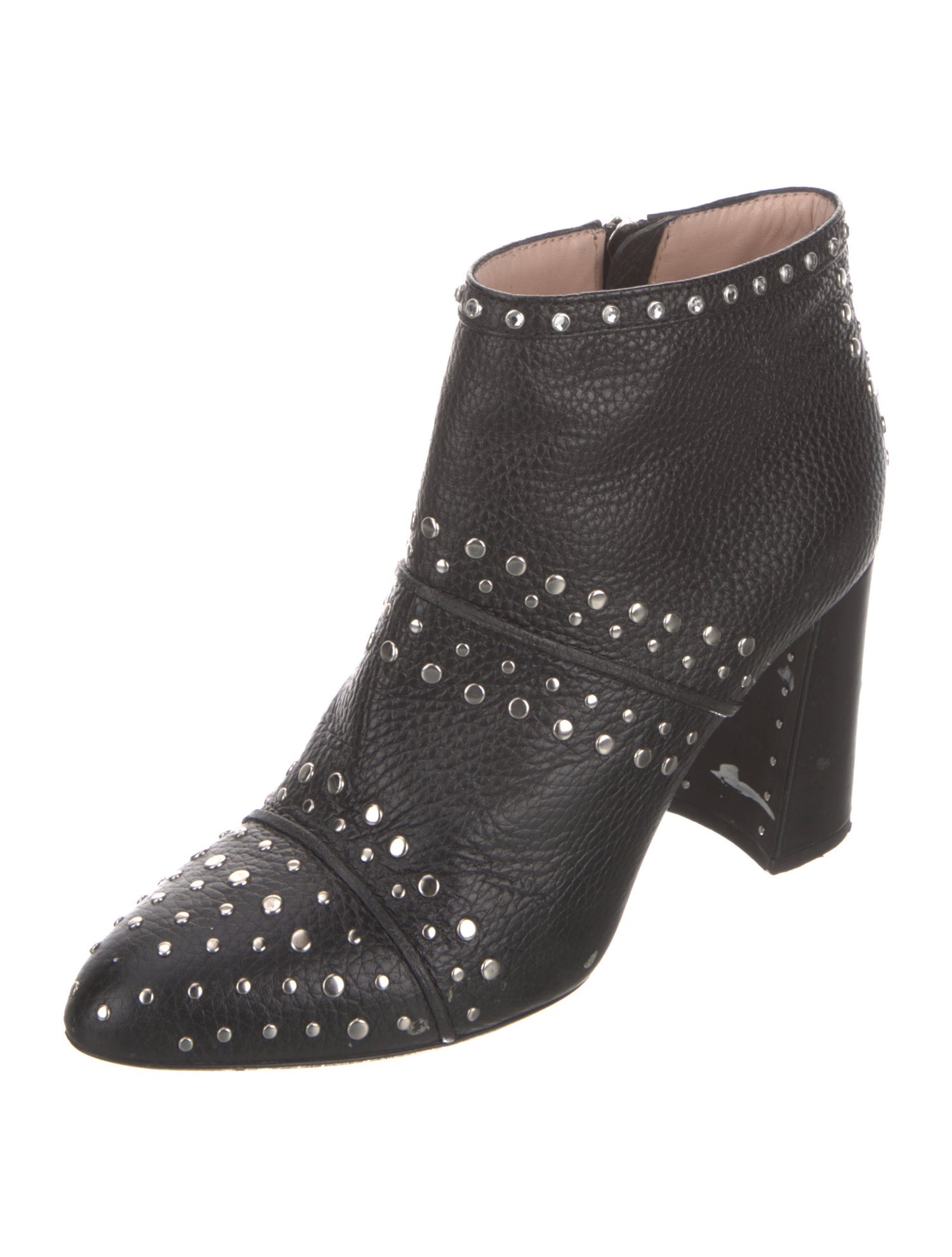 Lanvin Leather Studded Accents Boots