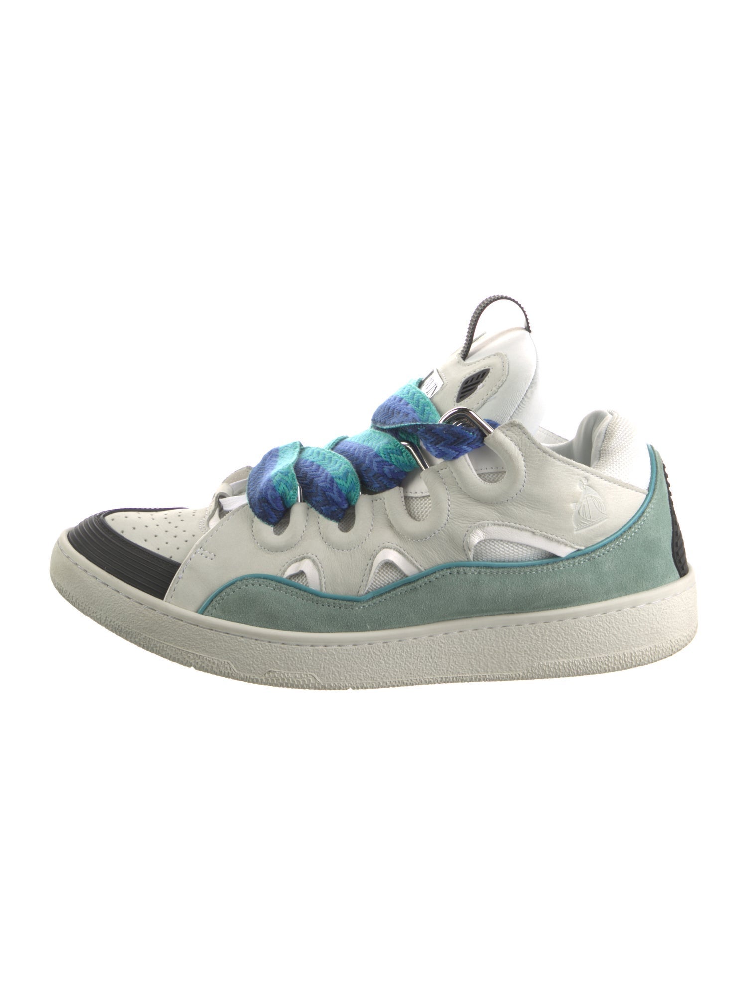Lanvin Leather Colorblock Pattern Sneakers
