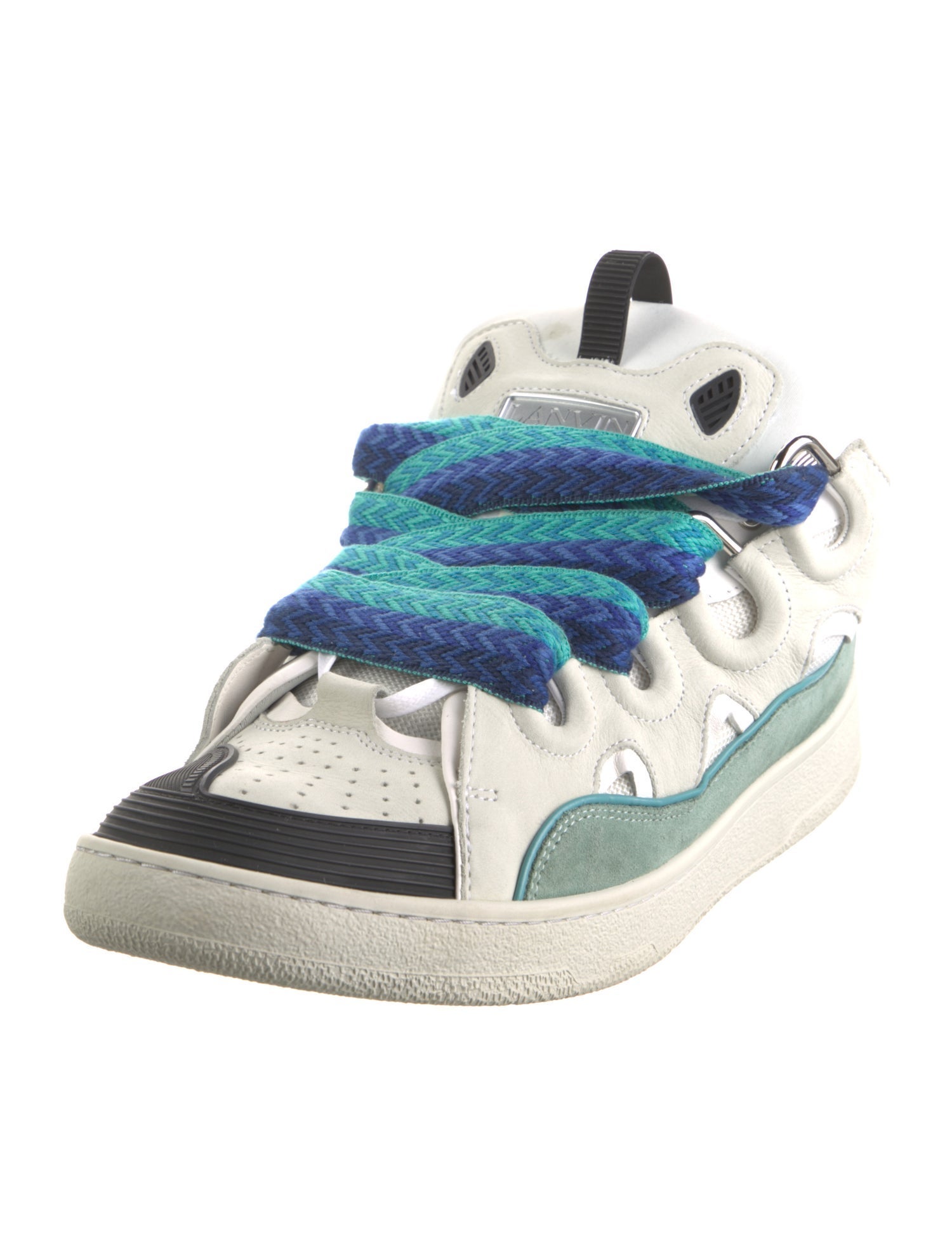 Lanvin Leather Colorblock Pattern Sneakers