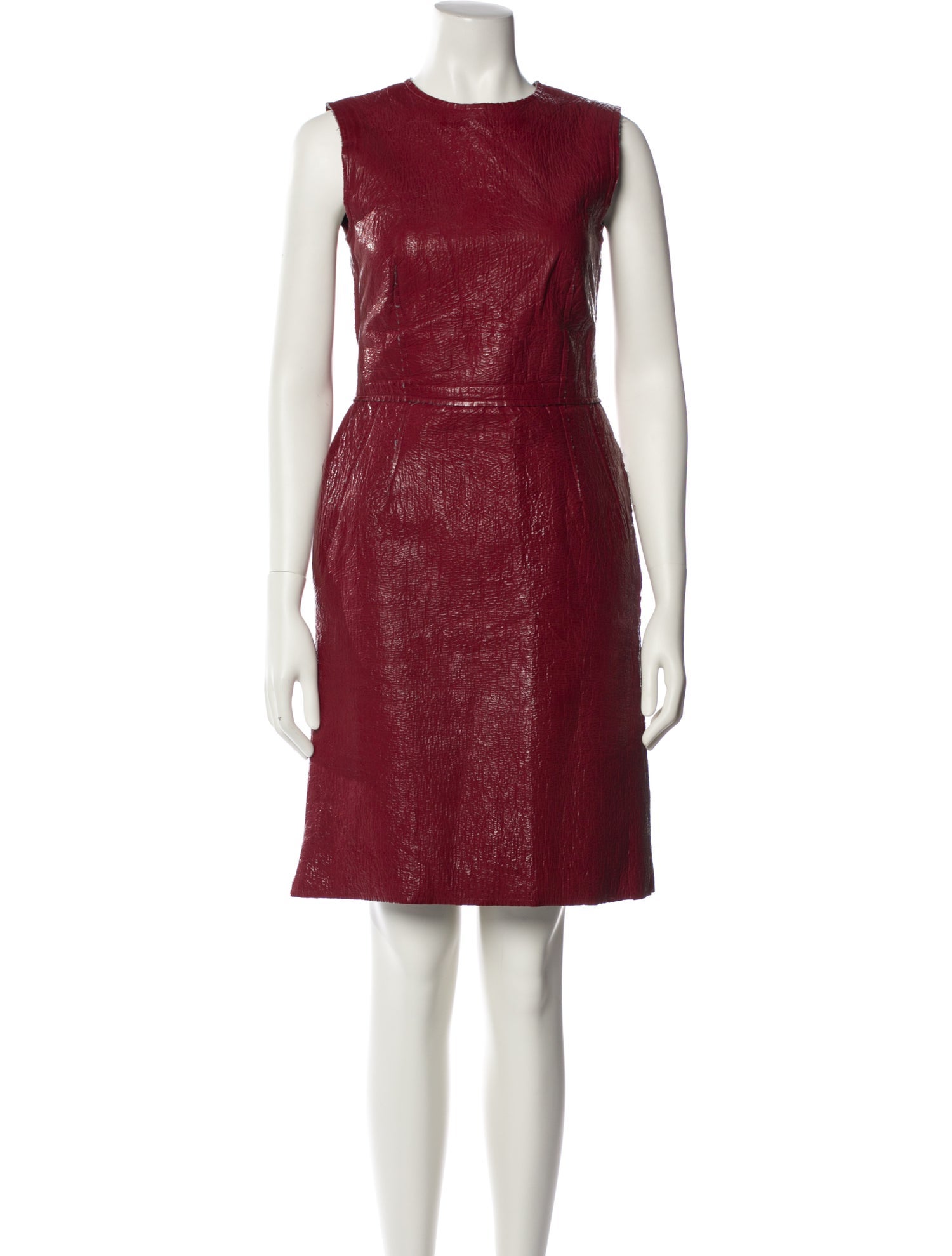 Lanvin Faux Leather Knee-Length Dress