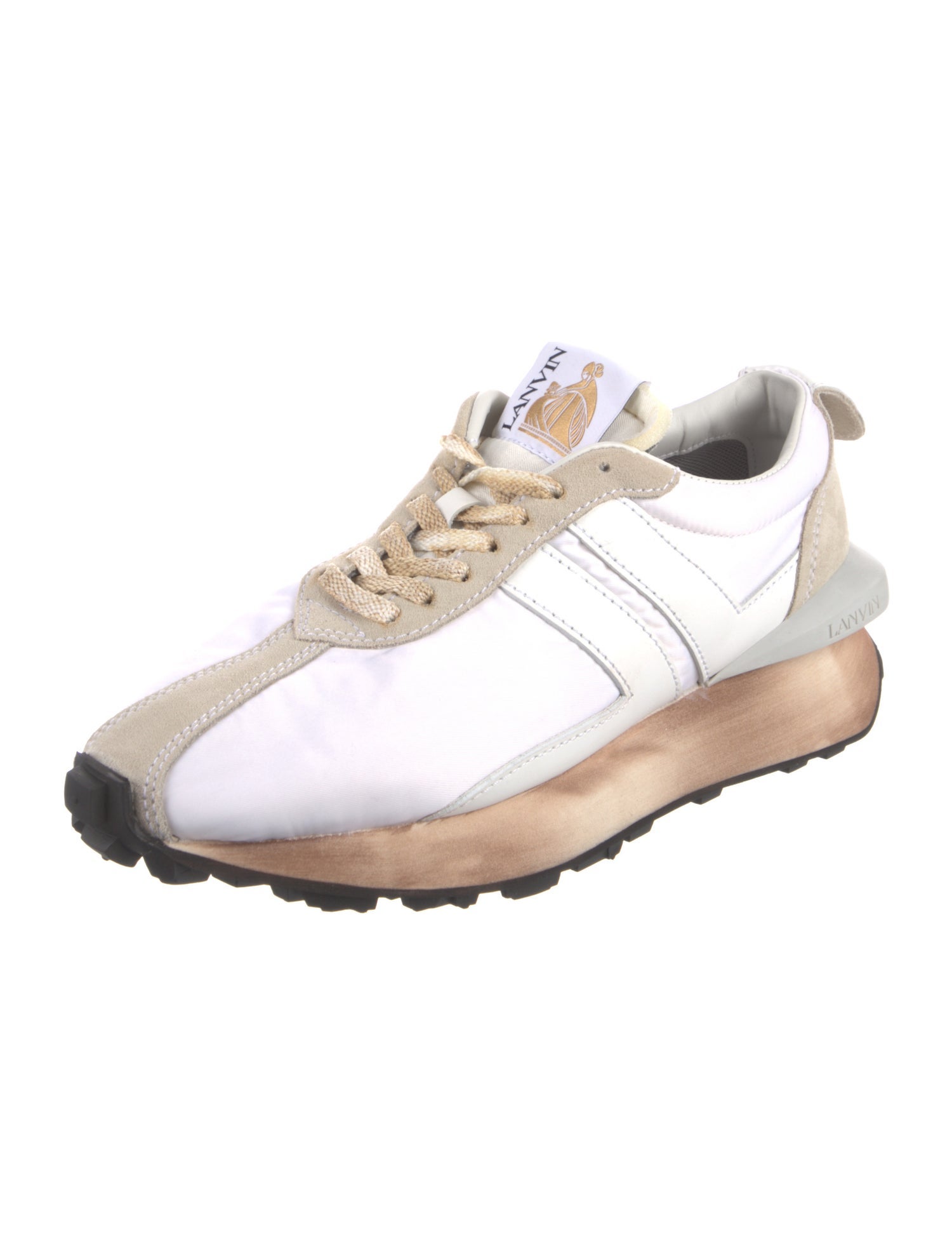 Lanvin Nylon Colorblock Pattern Sneakers