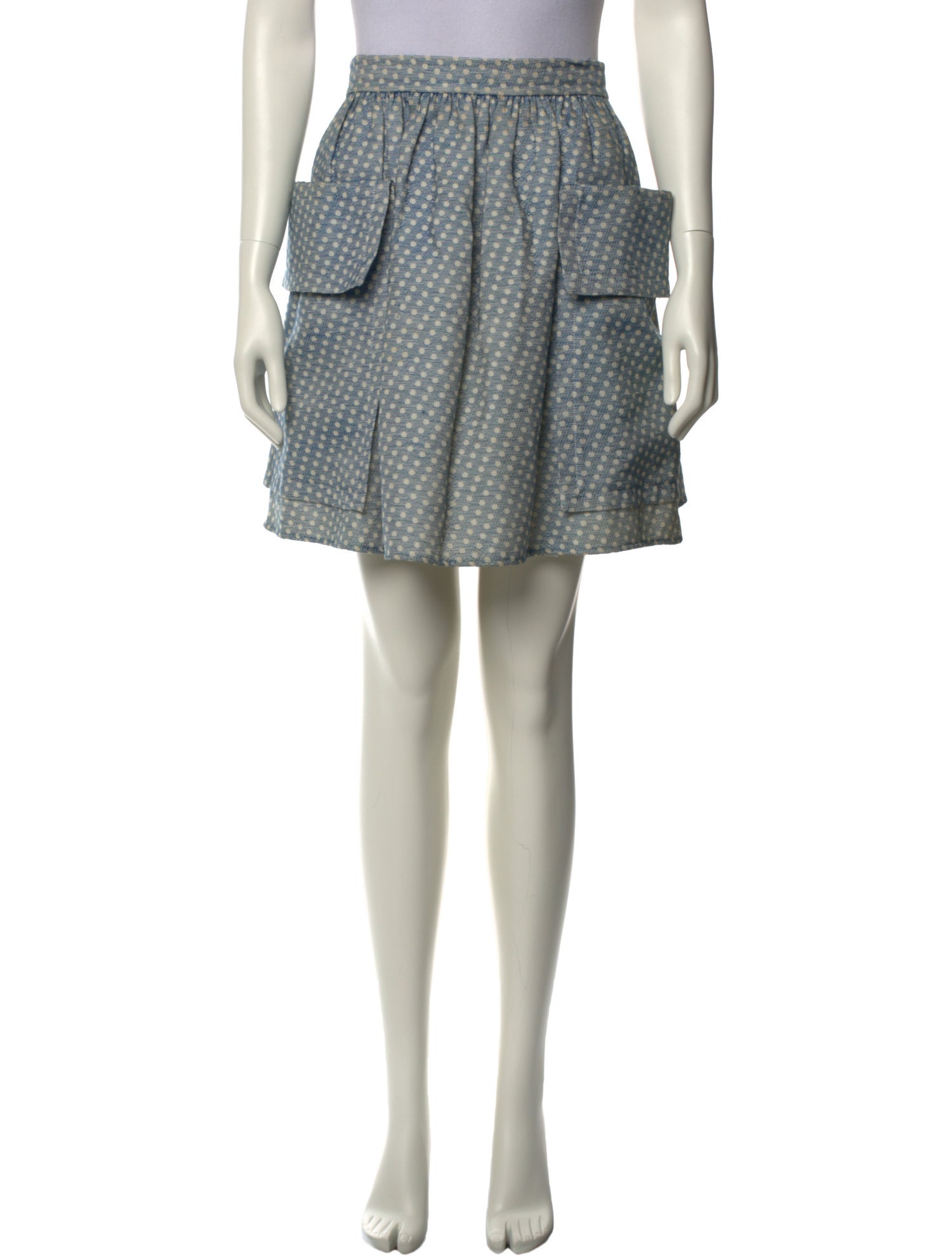 Lanvin Polka Dot Print Knee-Length Skirt