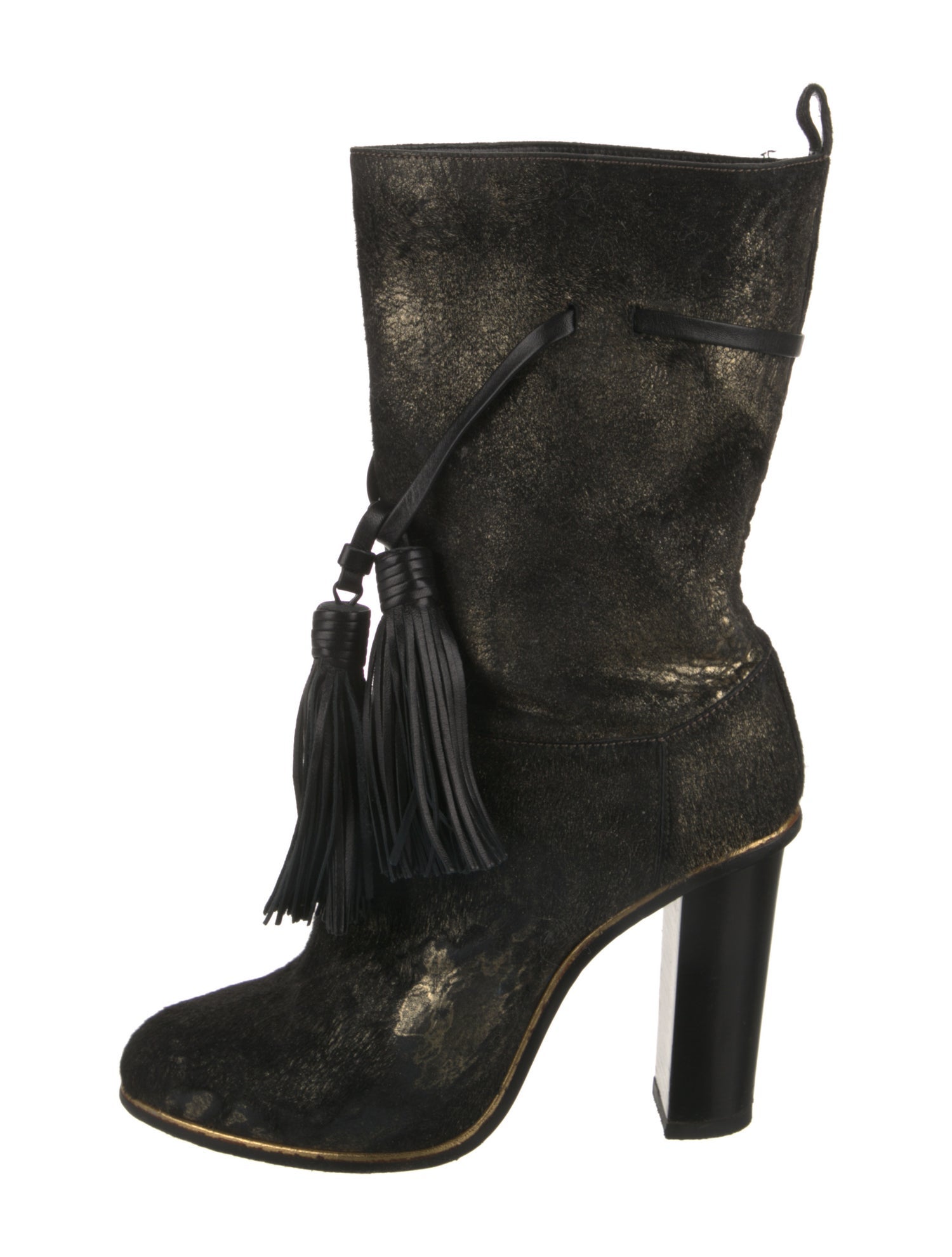 Lanvin Suede Tassel Accents Boots