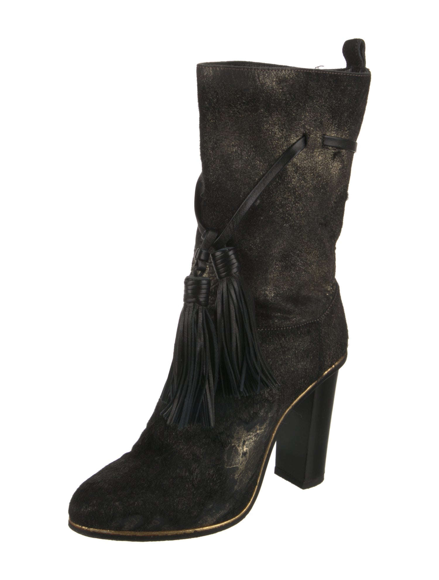 Lanvin Suede Tassel Accents Boots