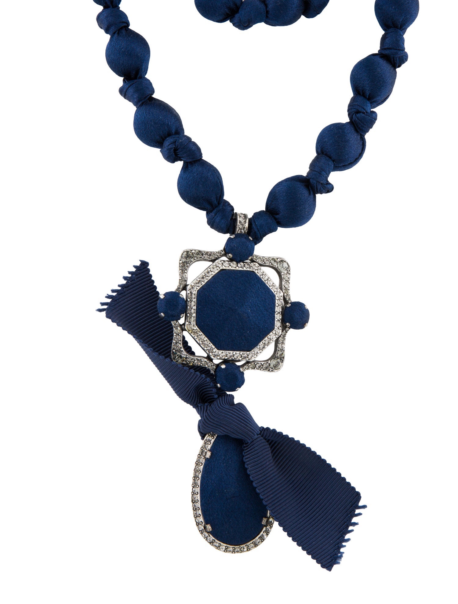 Lanvin Dress Ribbon & Crystal Necklace