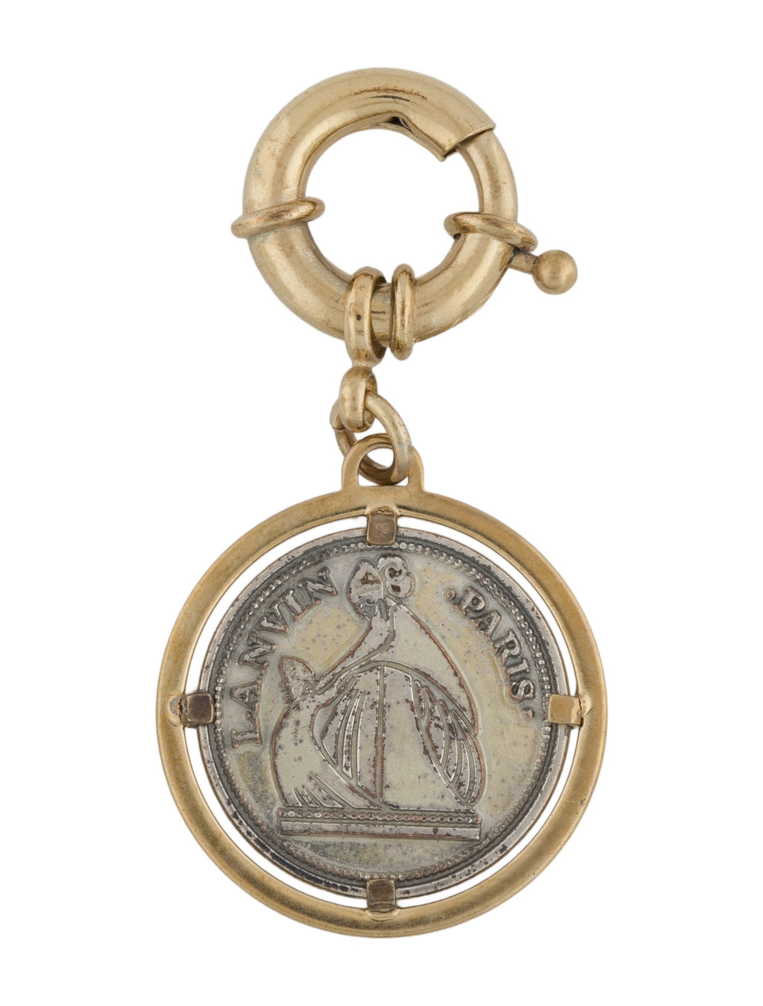 Lanvin Metal Pendant Keychain w/Box