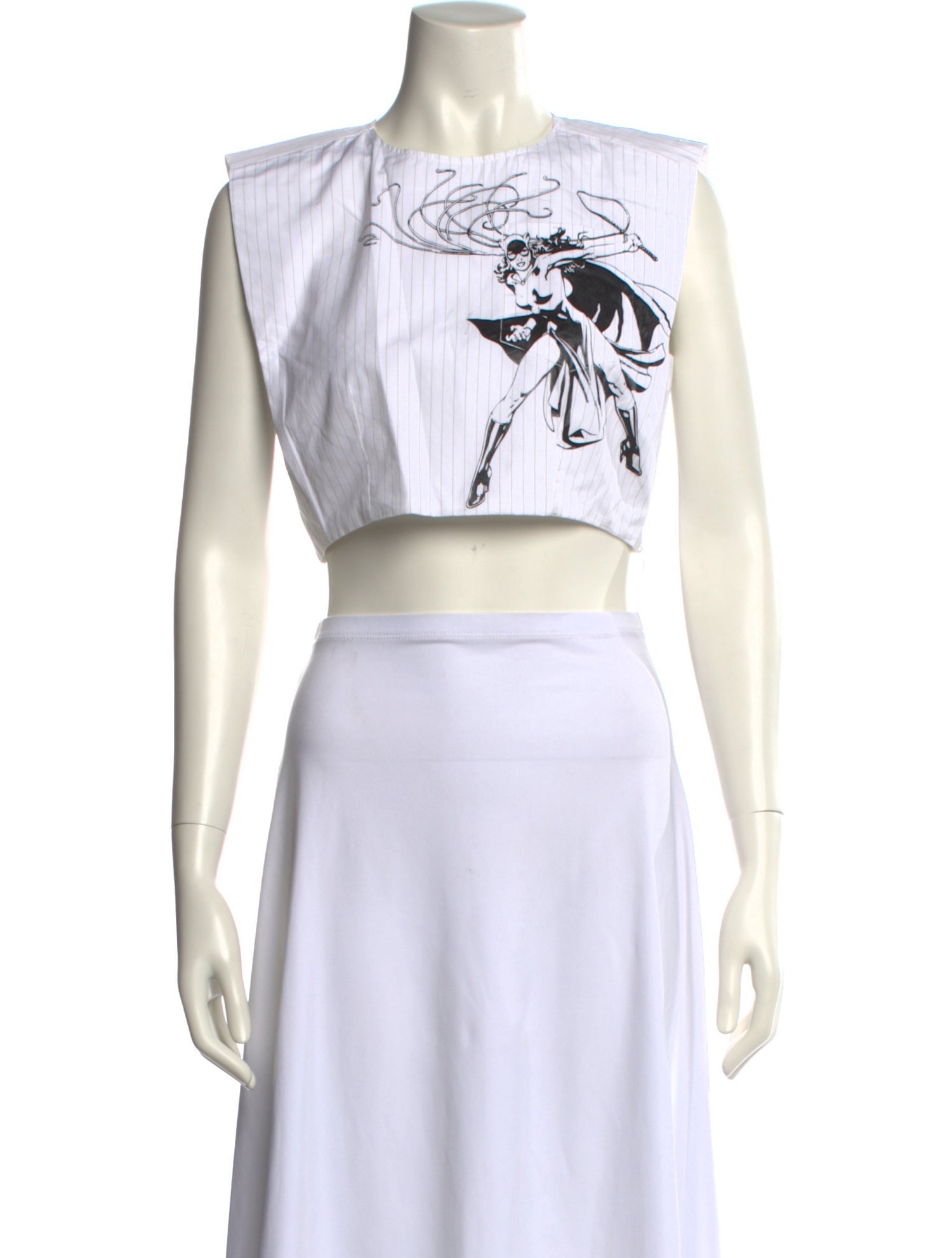 Lanvin Bateau Neckline Sleeveless Crop Top