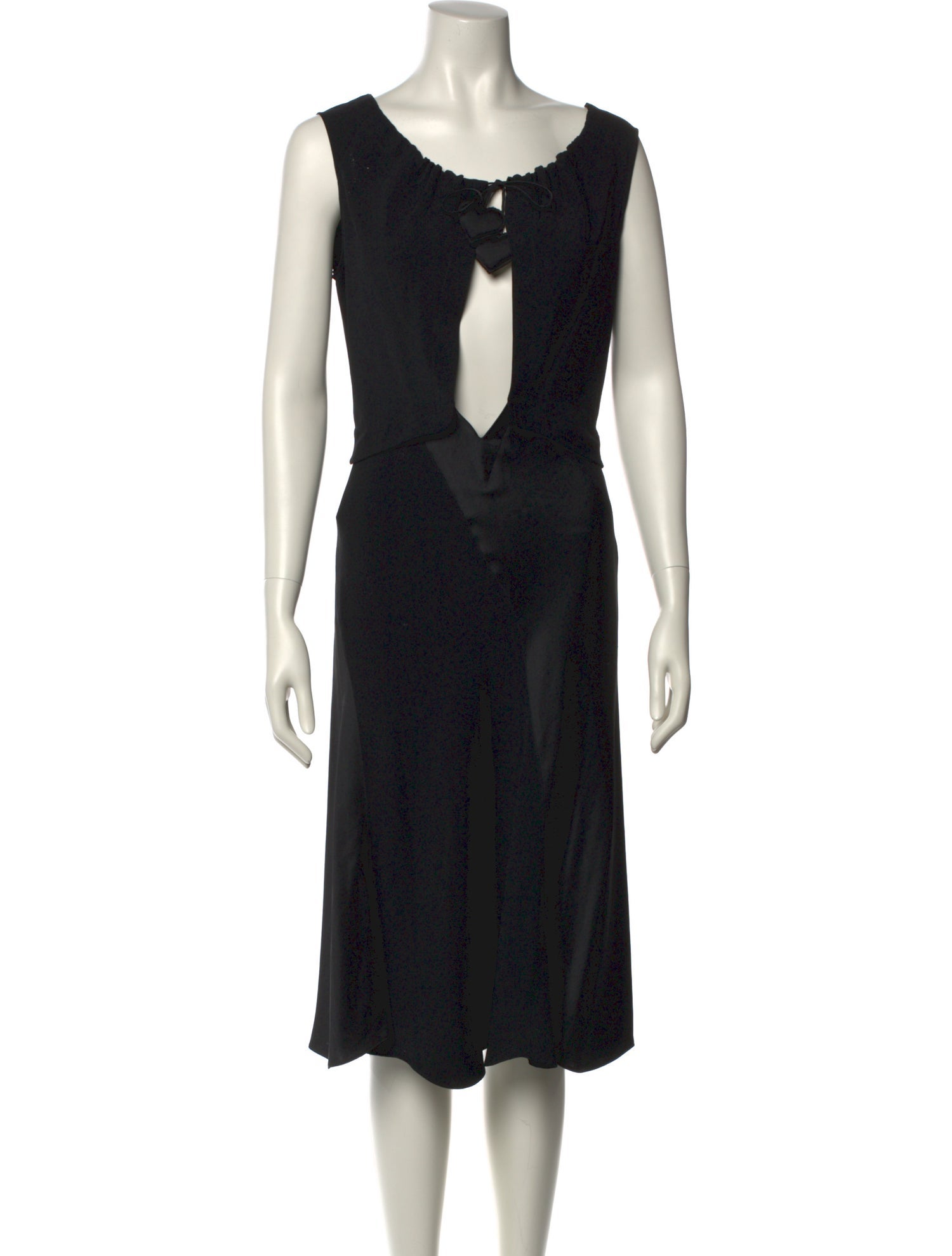 Lanvin Scoop Neck Midi Length Dress