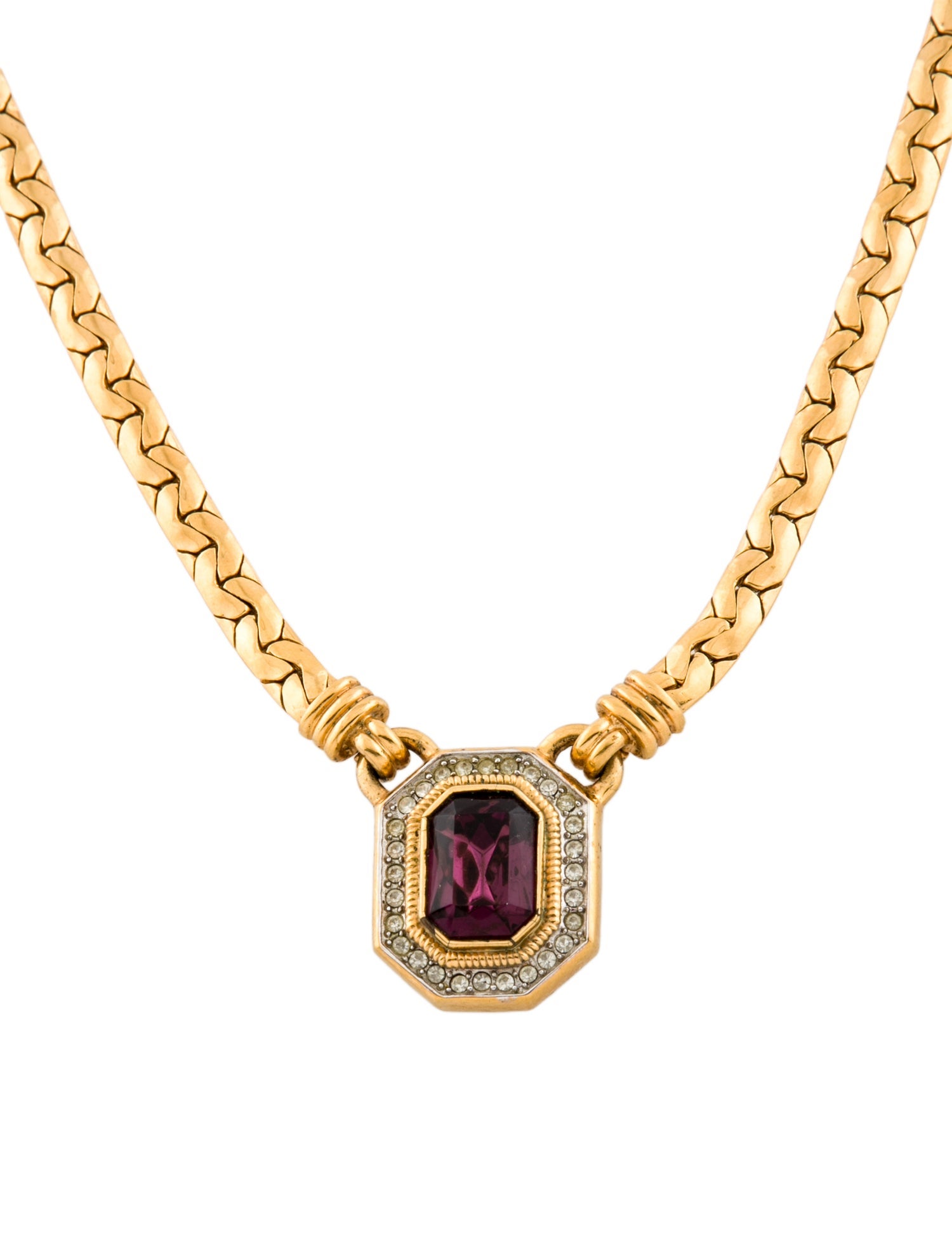 Lanvin Crystal Pendant Necklace
