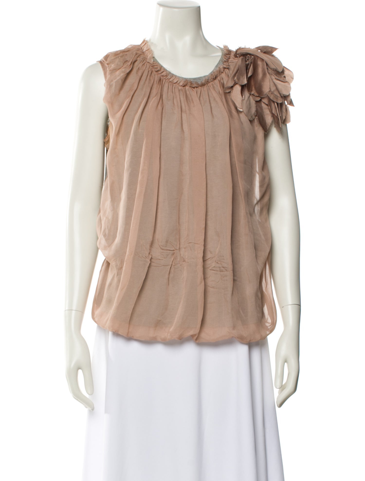 Lanvin Scoop Neck Sleeveless Blouse