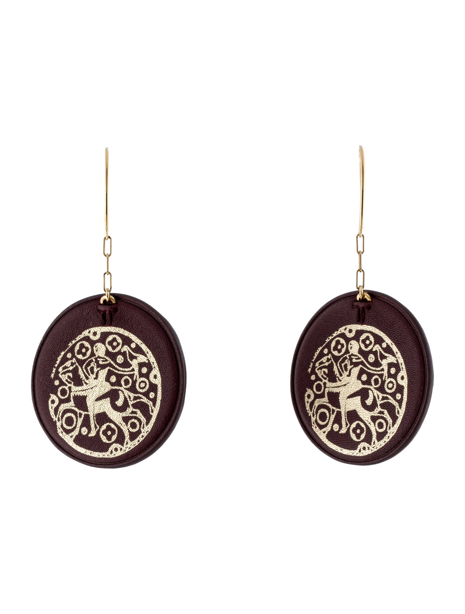 Lanvin Leather Printed Drop Earrings