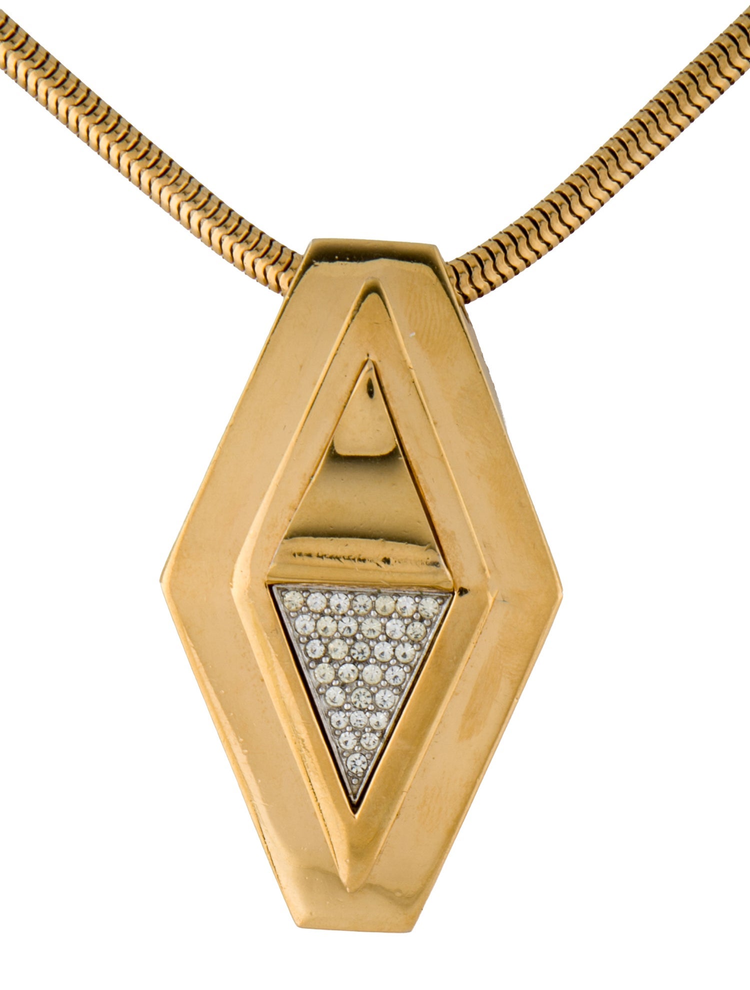 Lanvin Crystal Pendant Choker Necklace