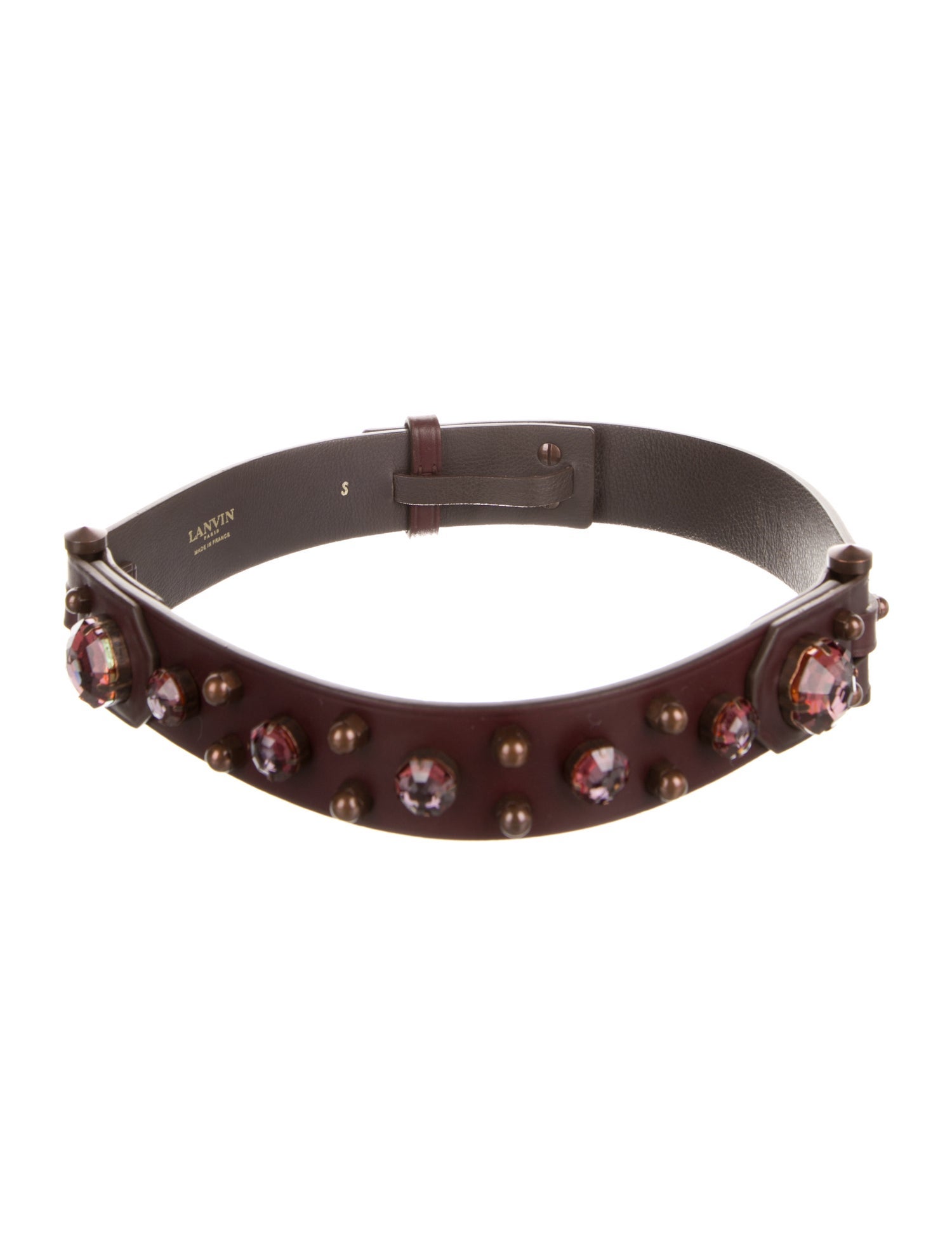 Lanvin Leather Crystal Embellishments Waist Belt