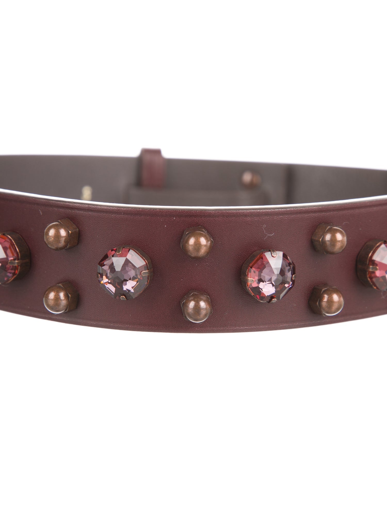 Lanvin Leather Crystal Embellishments Waist Belt