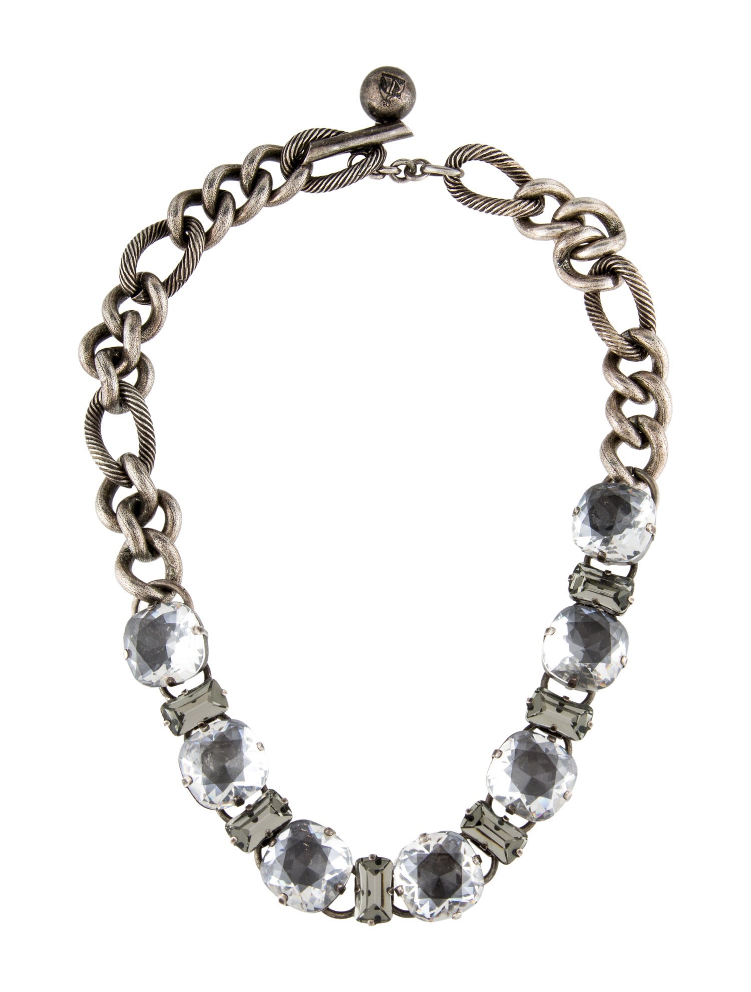 Lanvin Crystal Chain Link Necklace