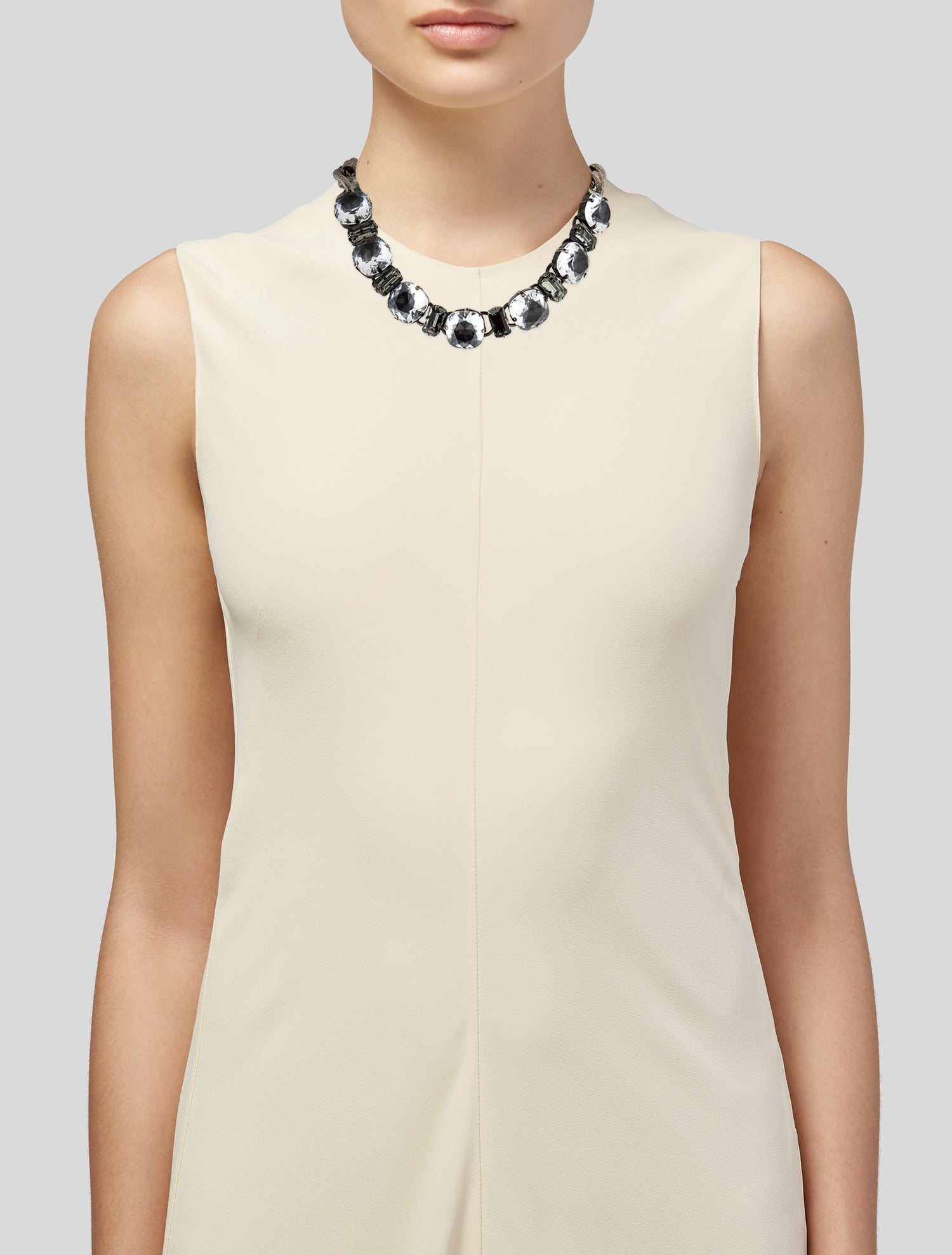 Lanvin Crystal Chain Link Necklace