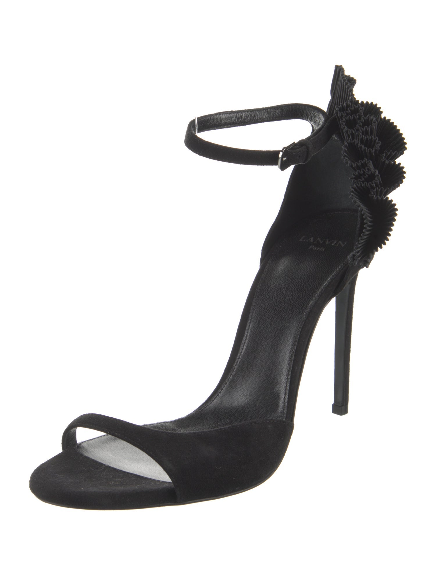 Lanvin Suede Ruffle Embellishment Sandals