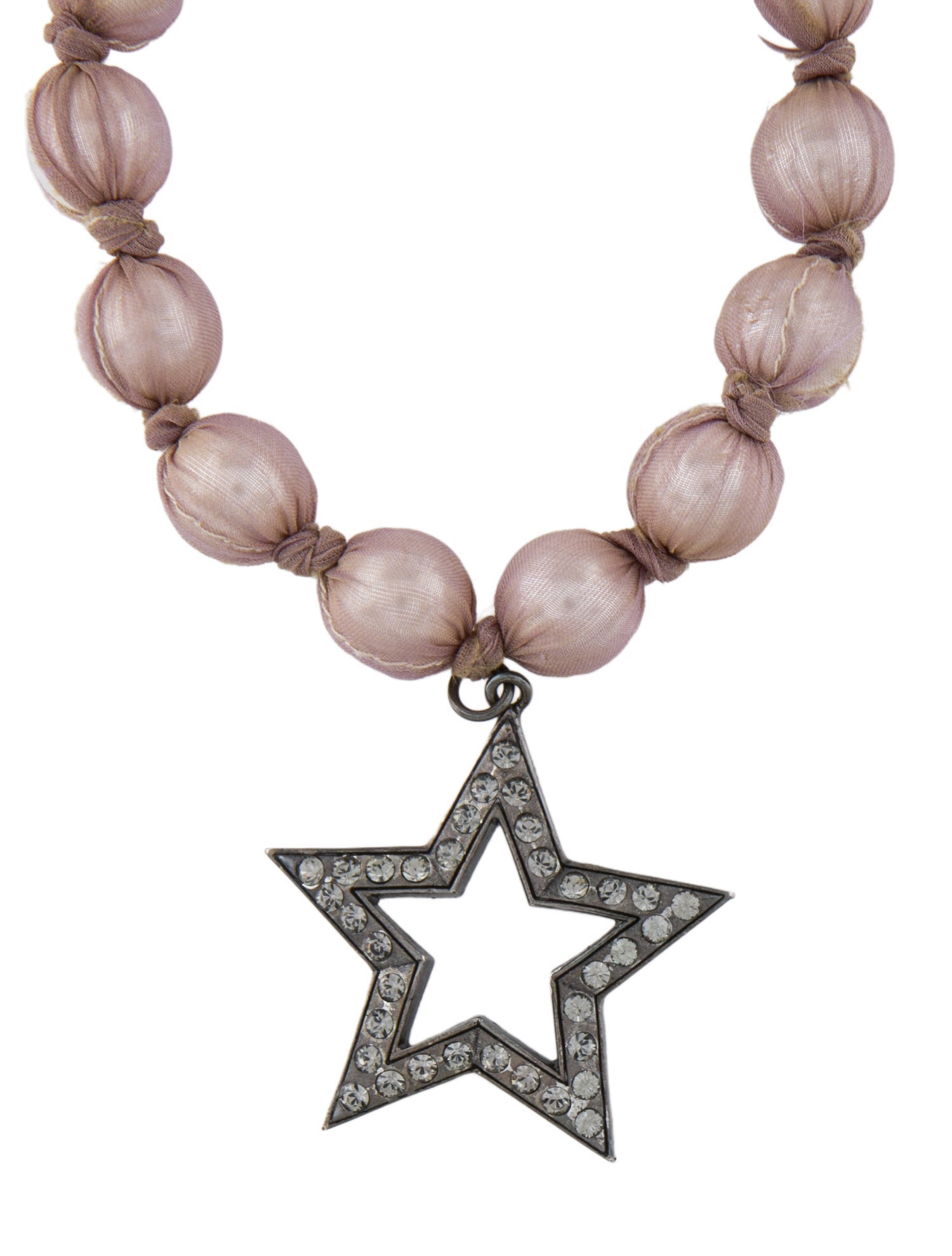 Lanvin Ribbon, Faux Pearl & Crystal Pendant Necklace