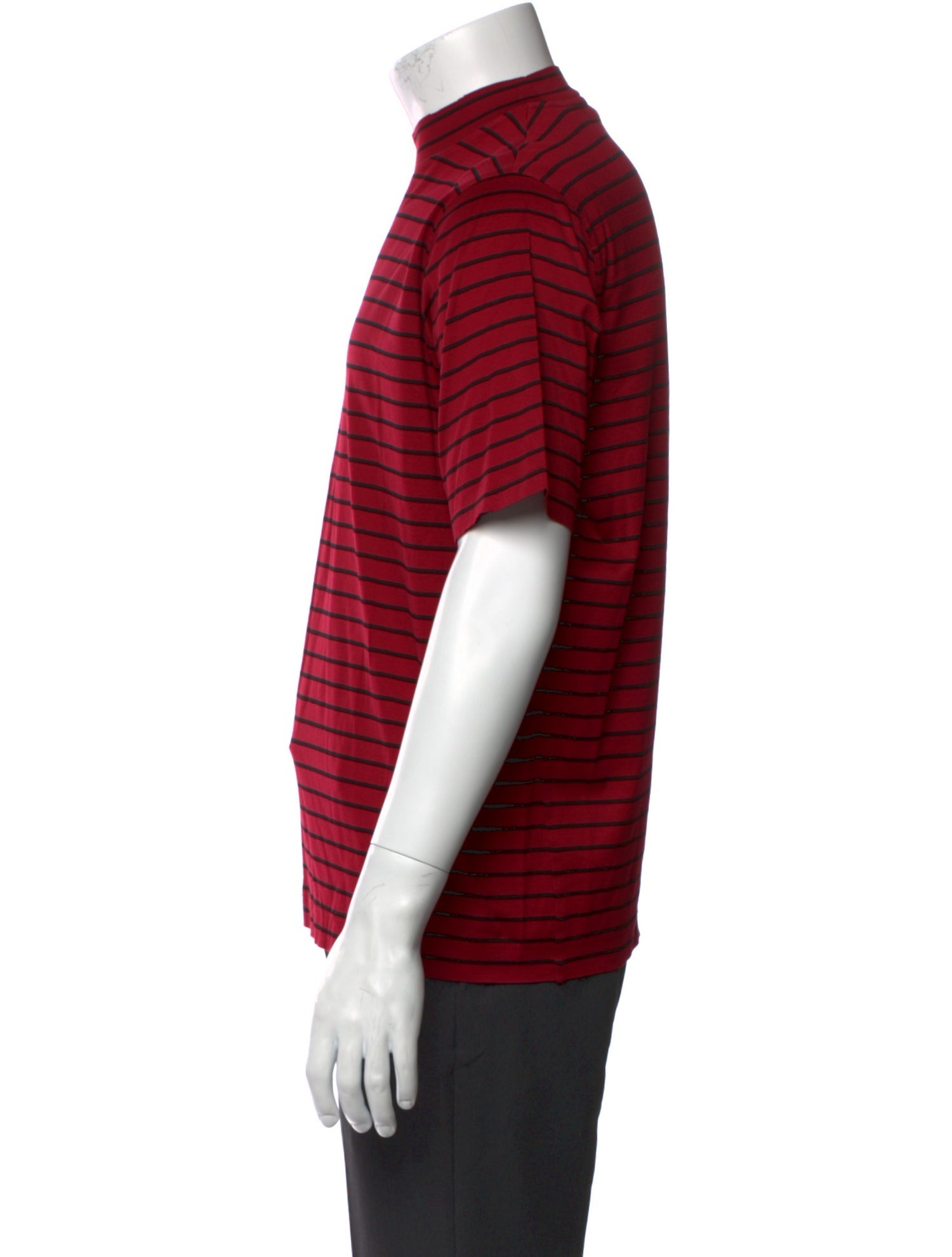 Lanvin Striped Mock Neck T-Shirt