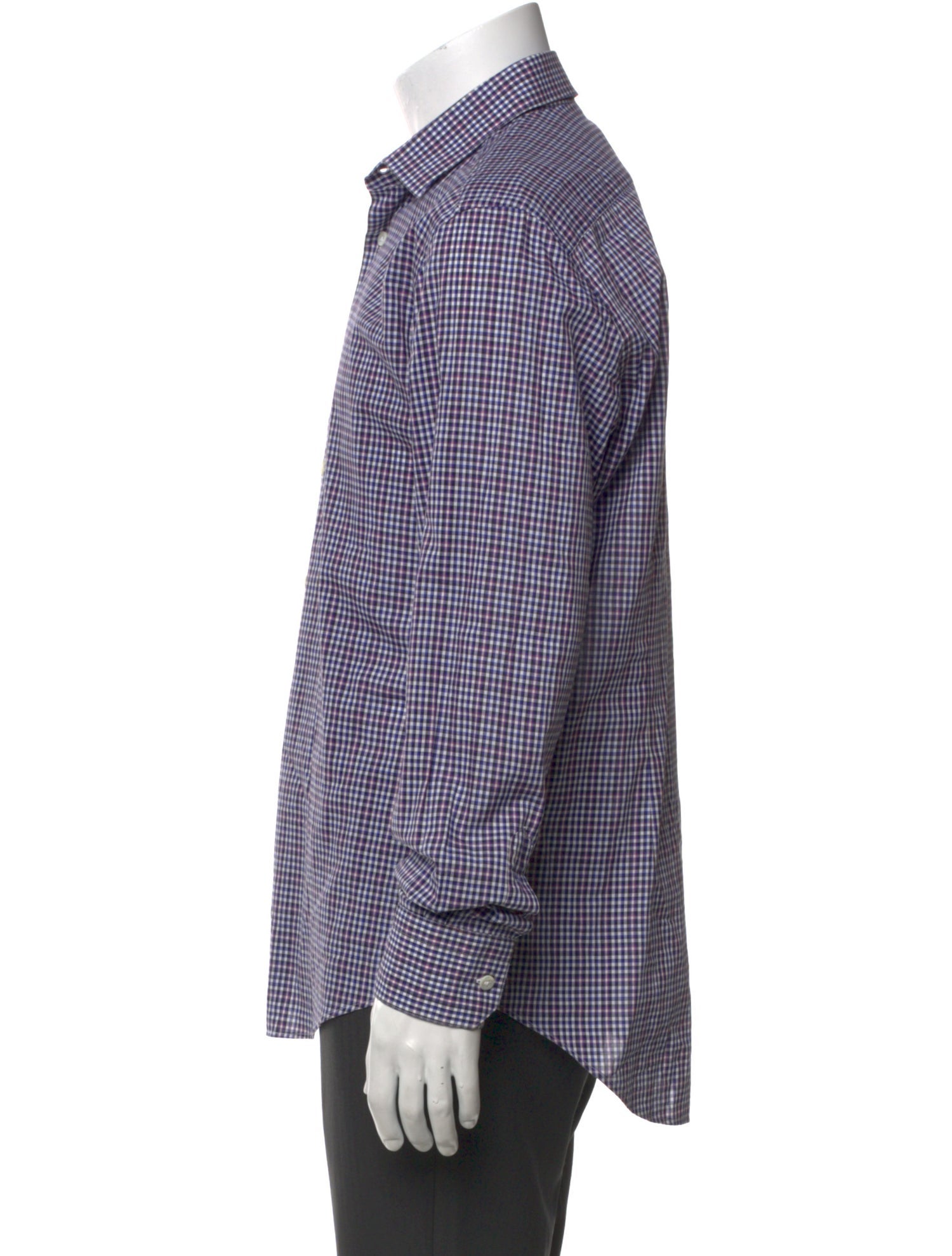 Lanvin Plaid Print Long Sleeve Dress Shirt