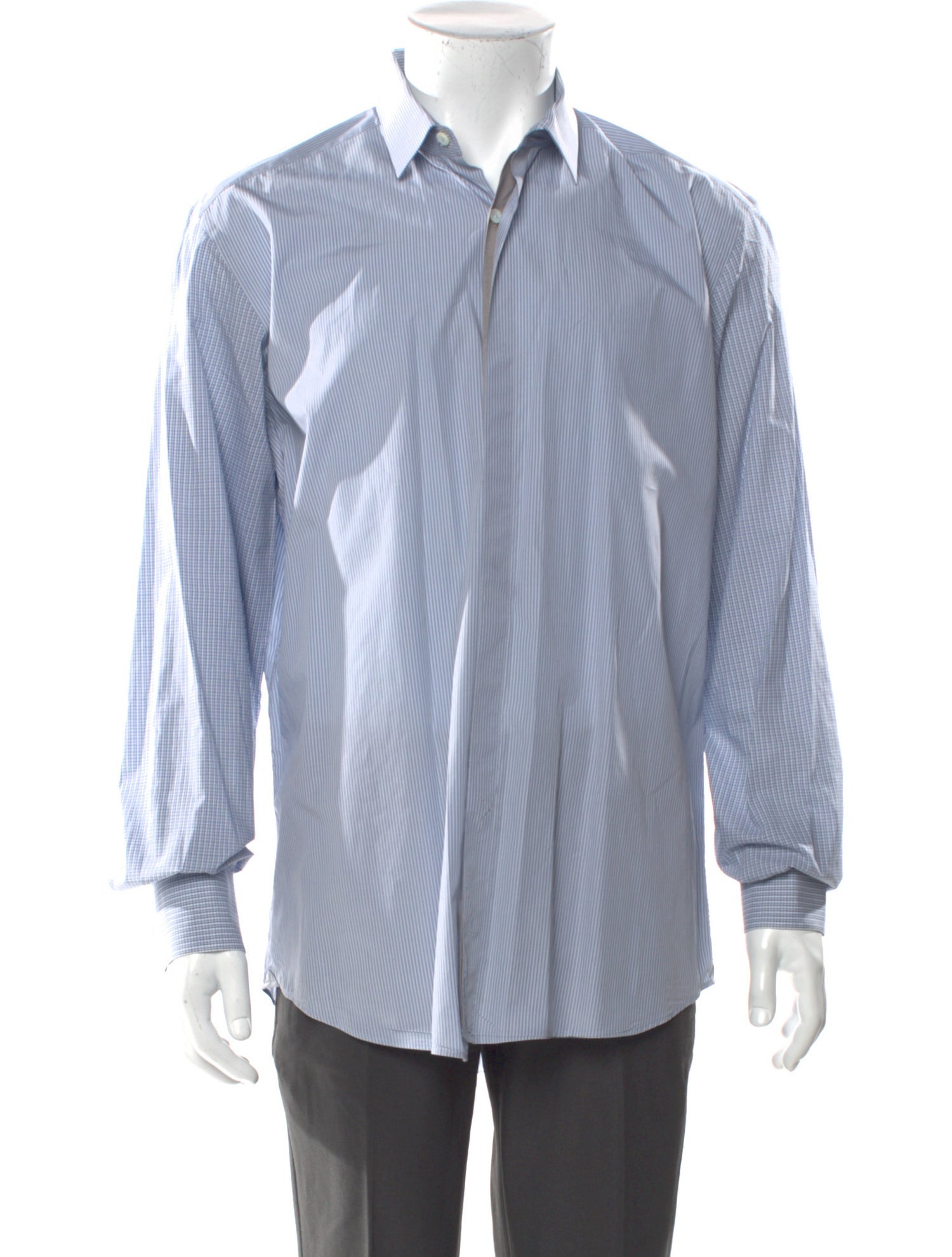 Lanvin Striped Long Sleeve Dress Shirt