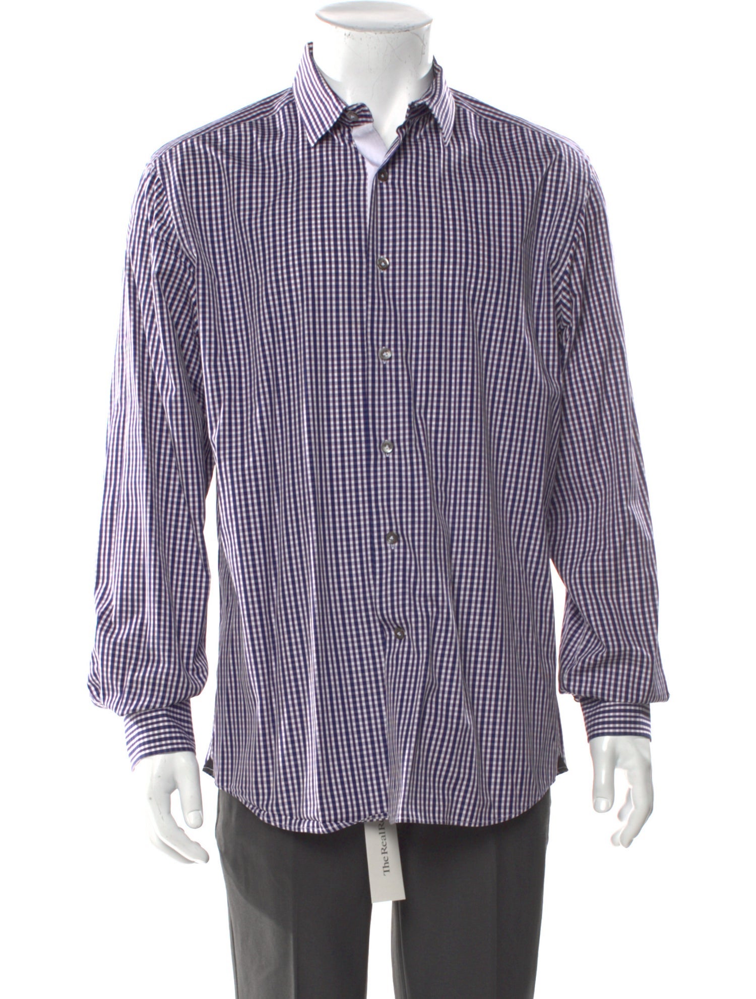 Lanvin Plaid Print Long Sleeve Dress Shirt