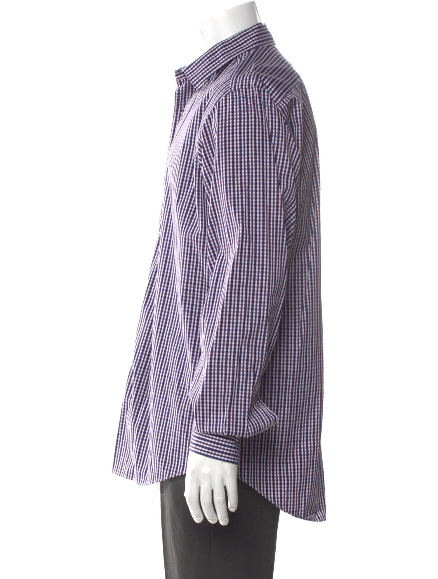 Lanvin Plaid Print Long Sleeve Dress Shirt