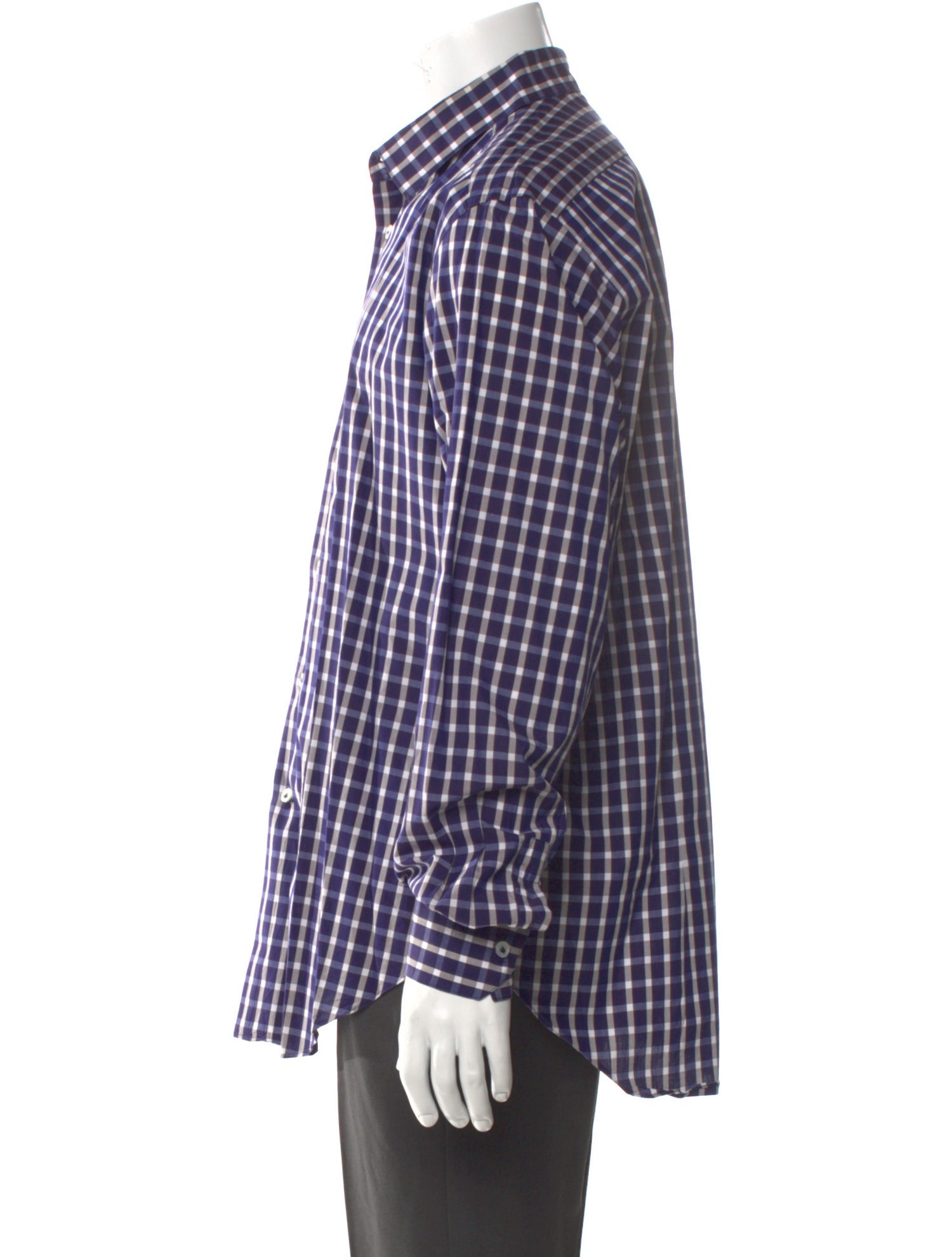 Lanvin Plaid Print Long Sleeve Dress Shirt