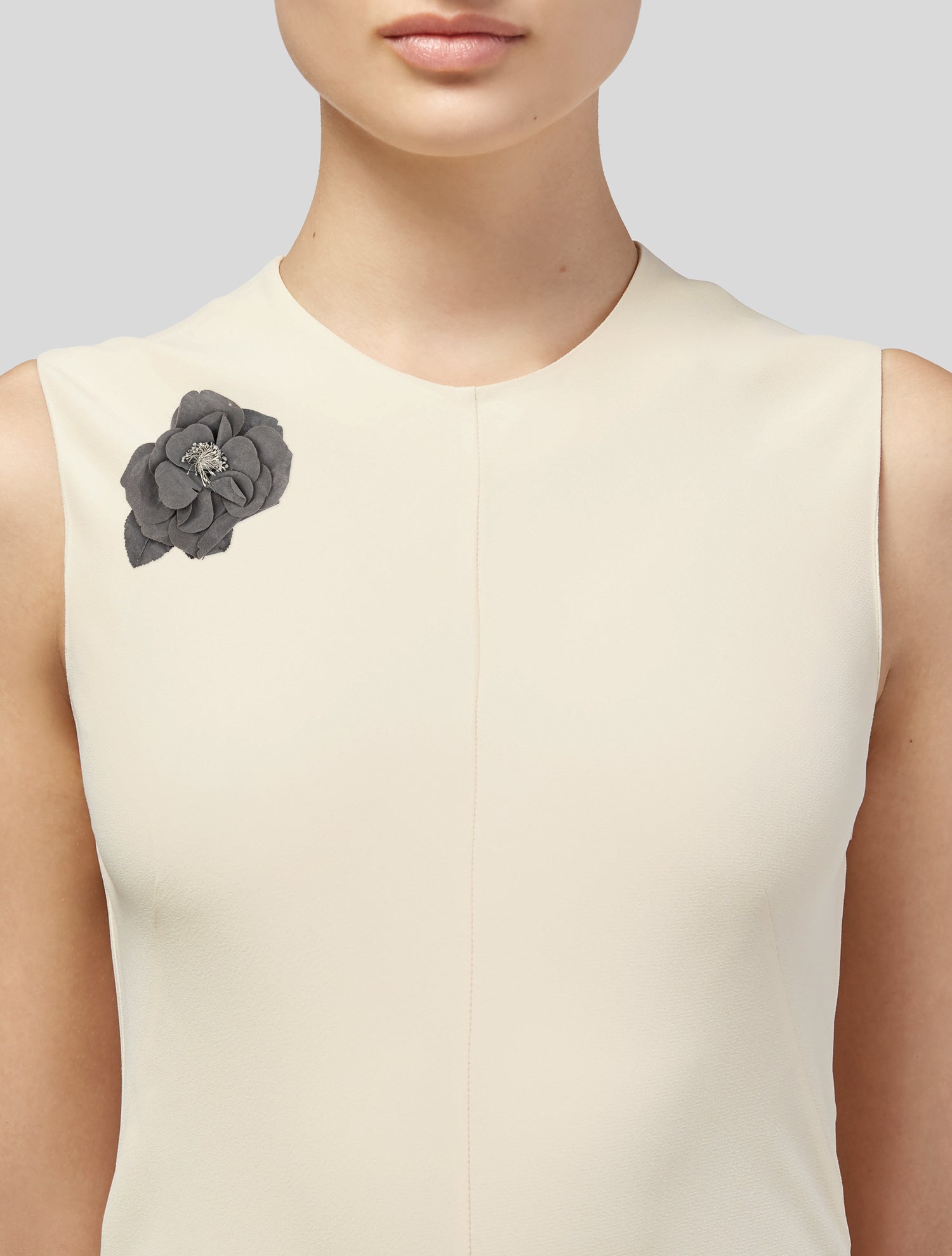 Lanvin Fabric Flower Brooch Pin